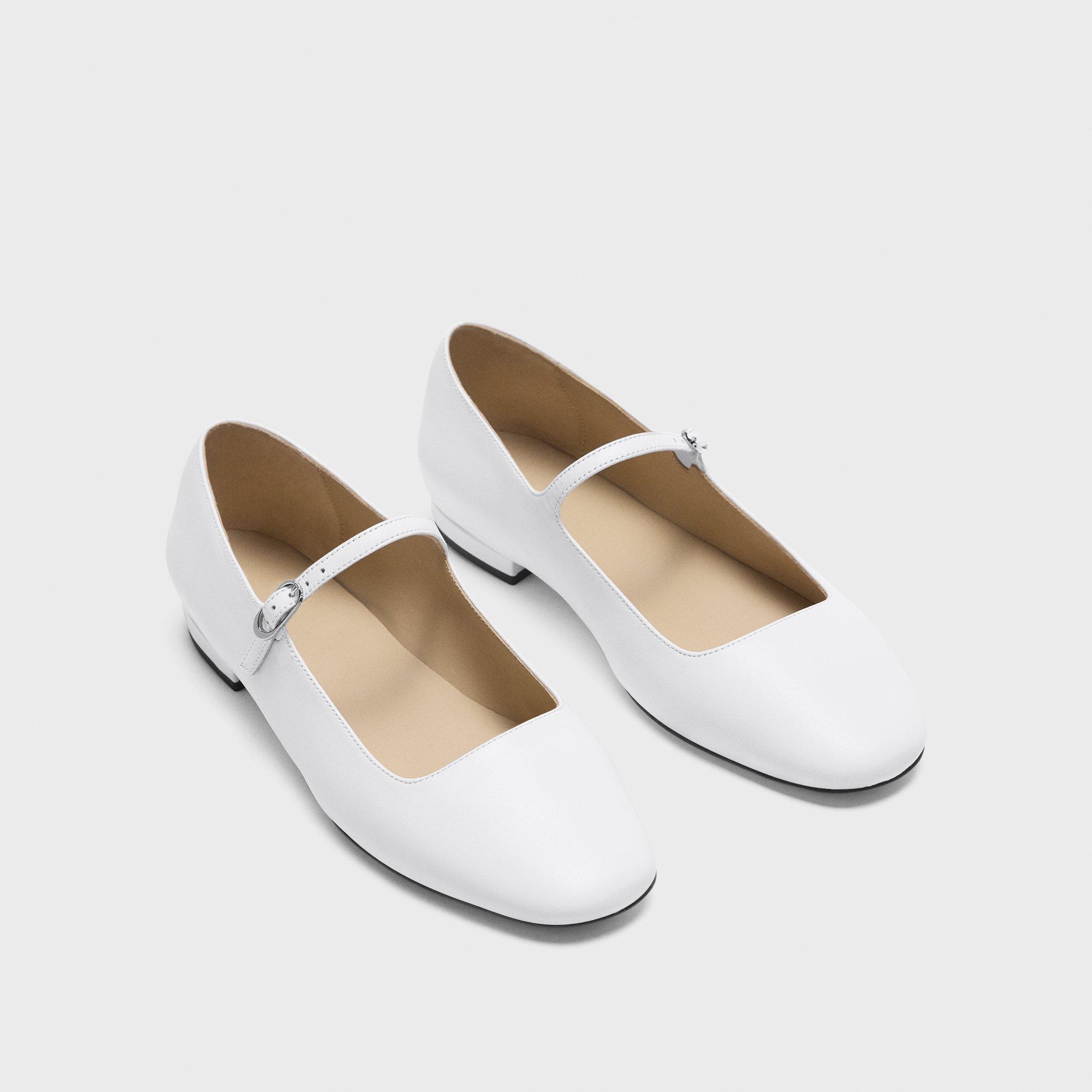 Mary Jane Ballerina Flat in Leather