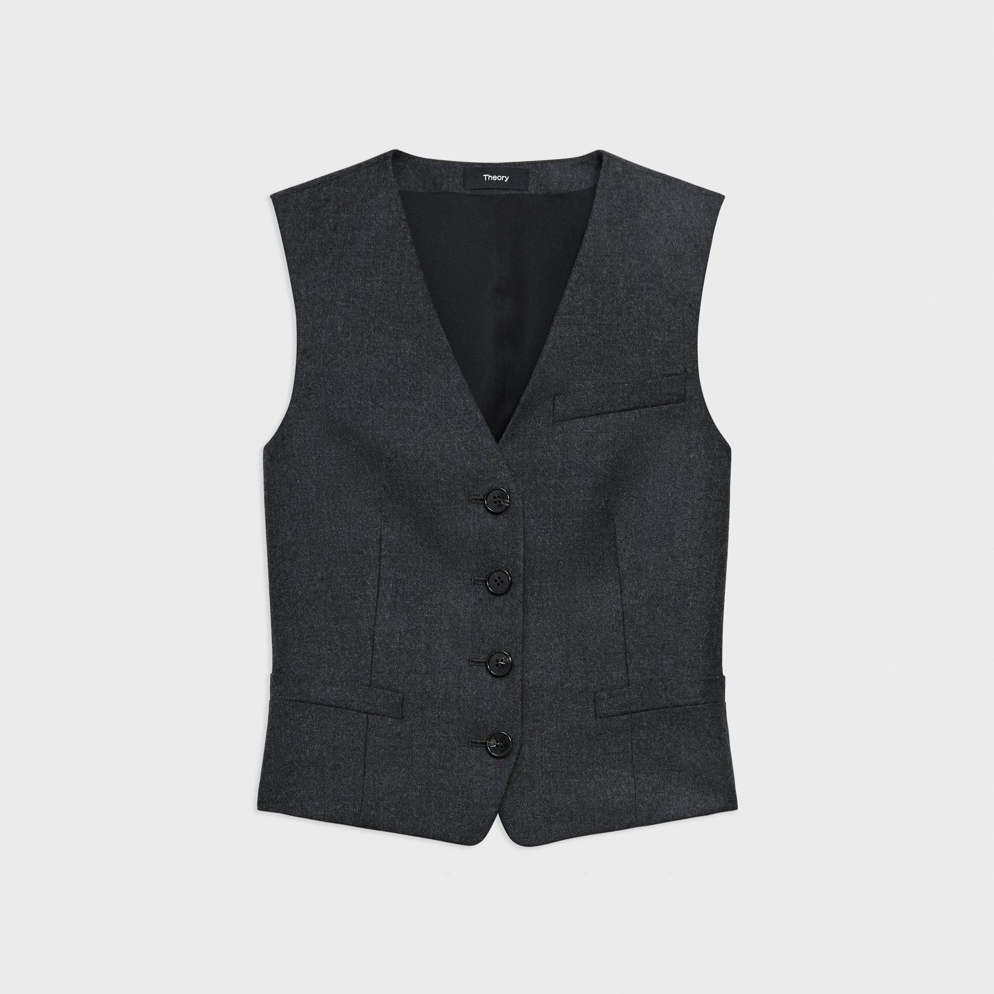 Gilet Ajusté en Flanelle Fluide