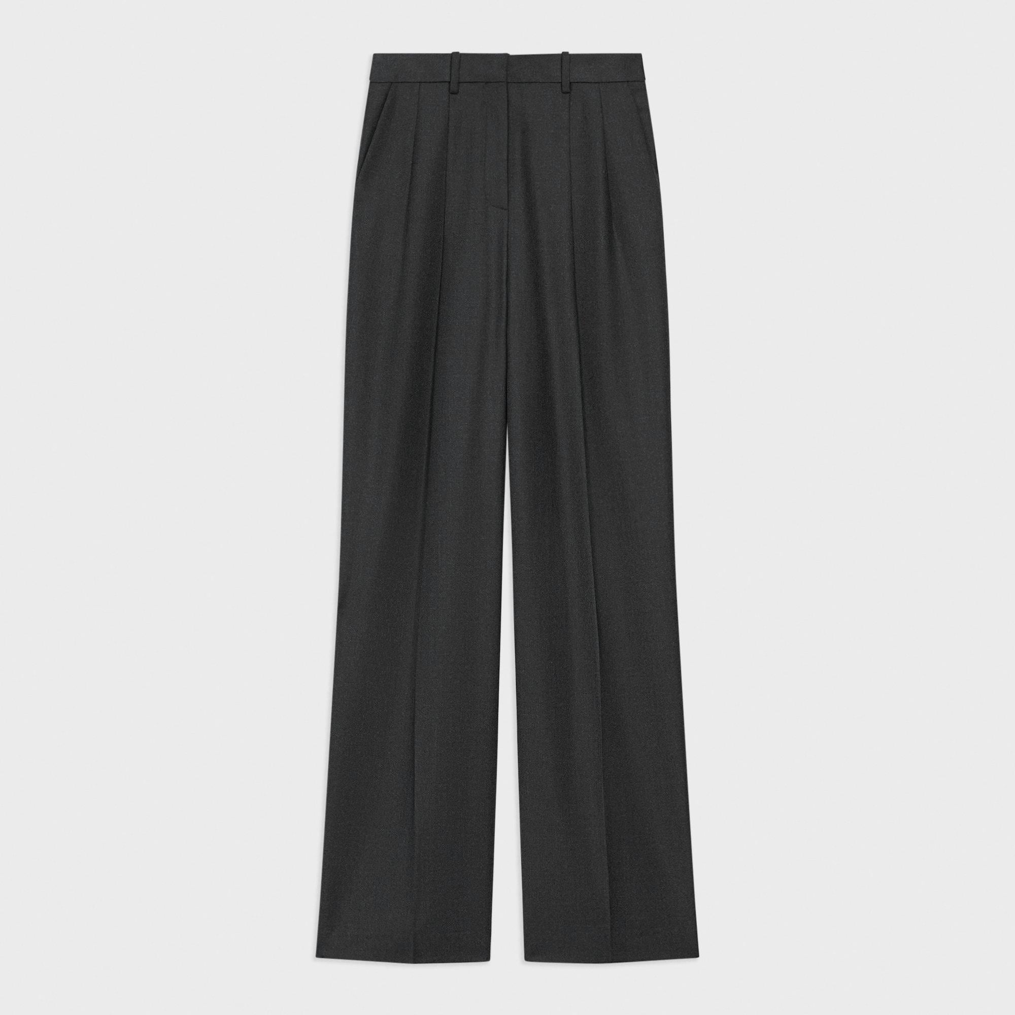 Double Pleat Pant in Sleek Flannel