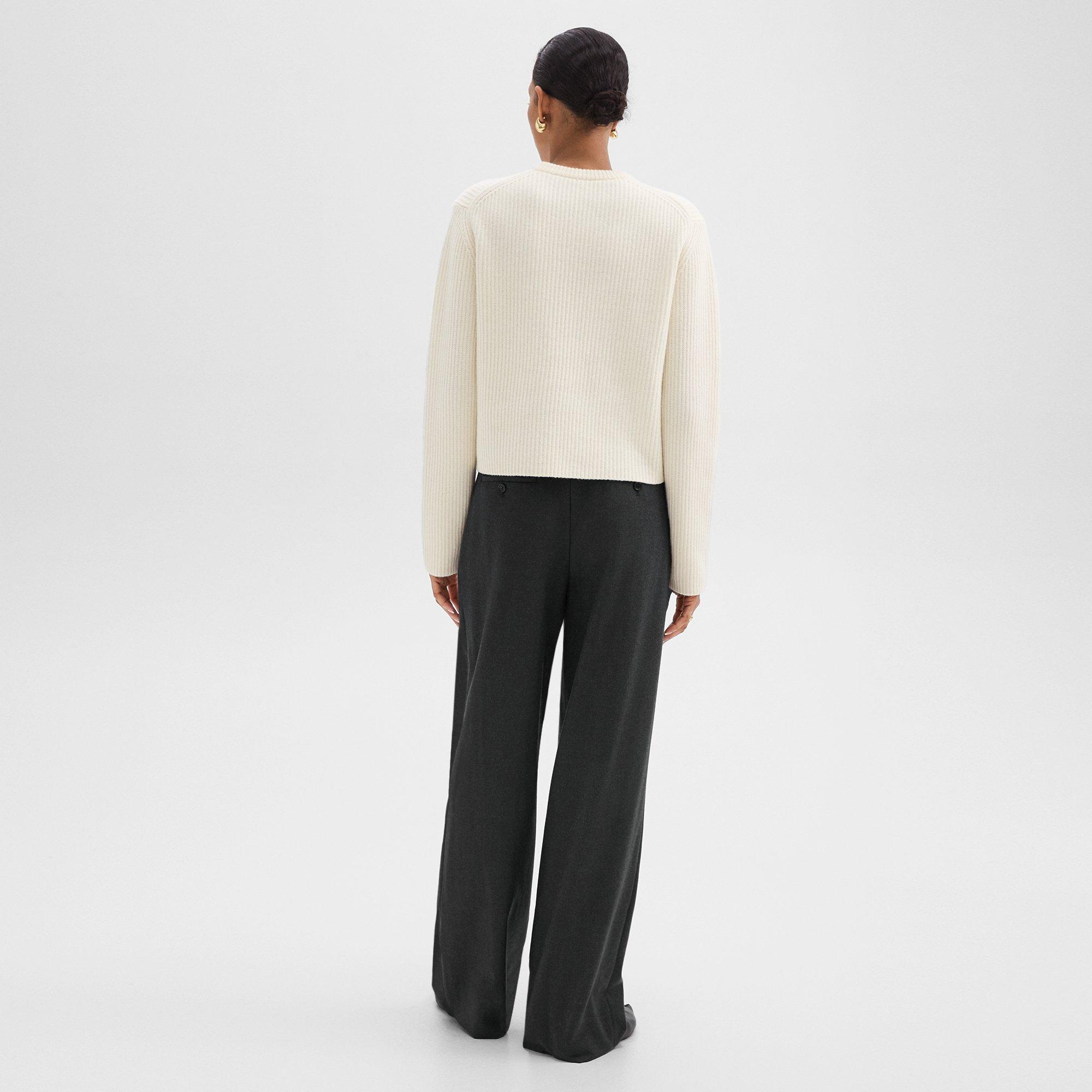 Double Pleat Trousers in Sleek Flannel