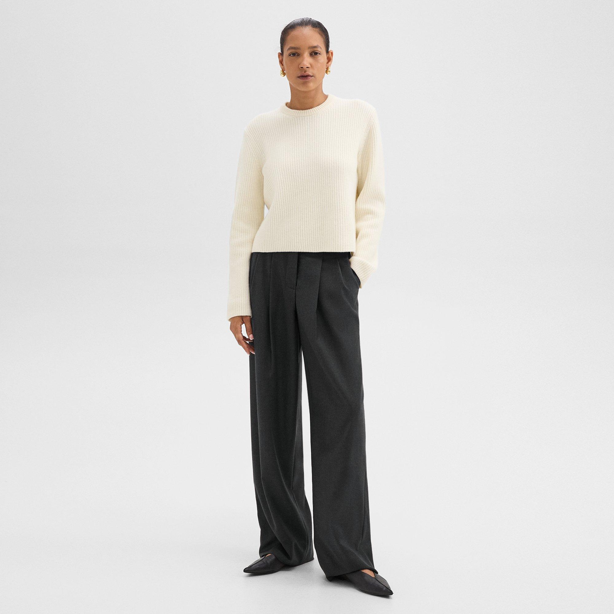 Double Pleat Pant in Sleek Flannel