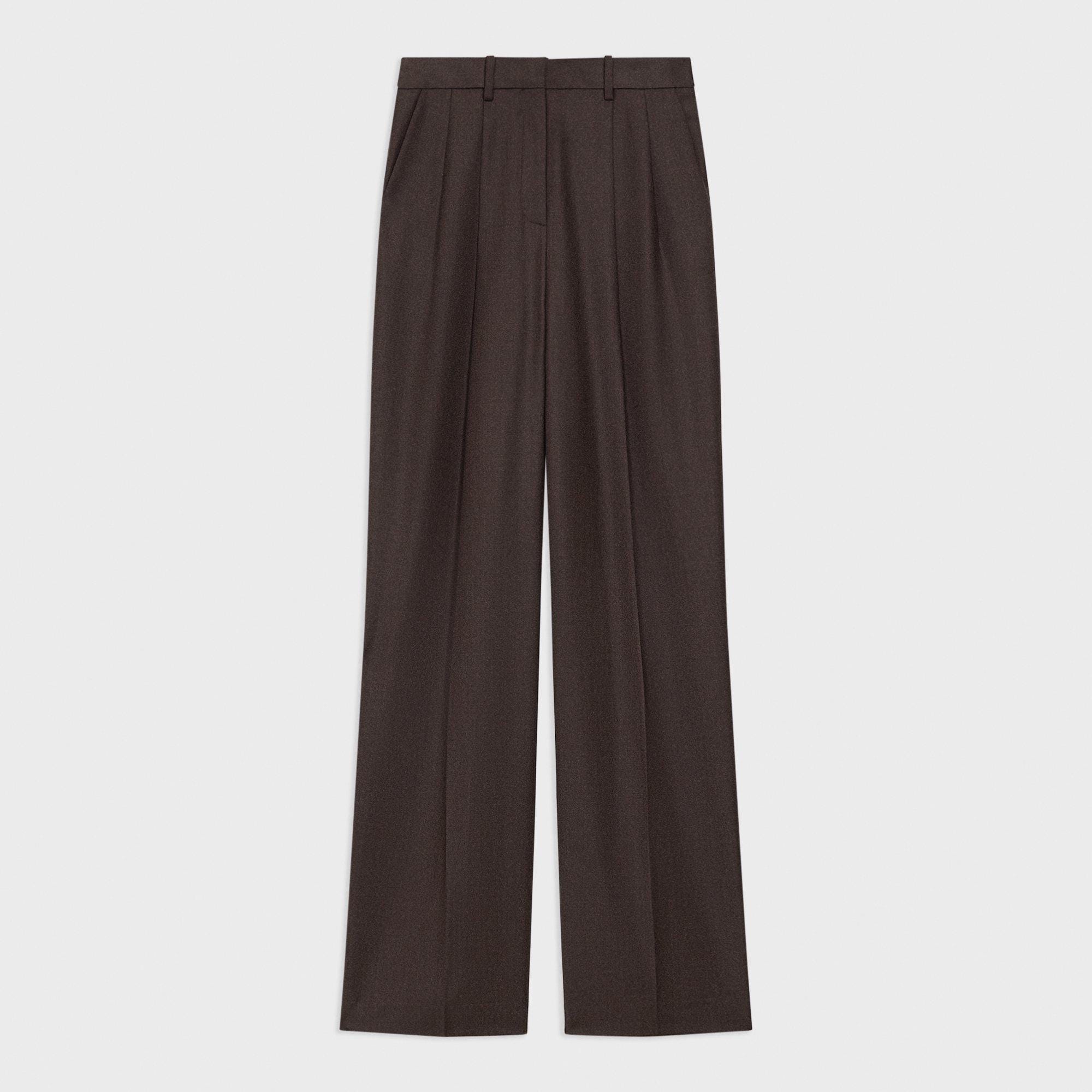 Double Pleat Pant in Sleek Flannel