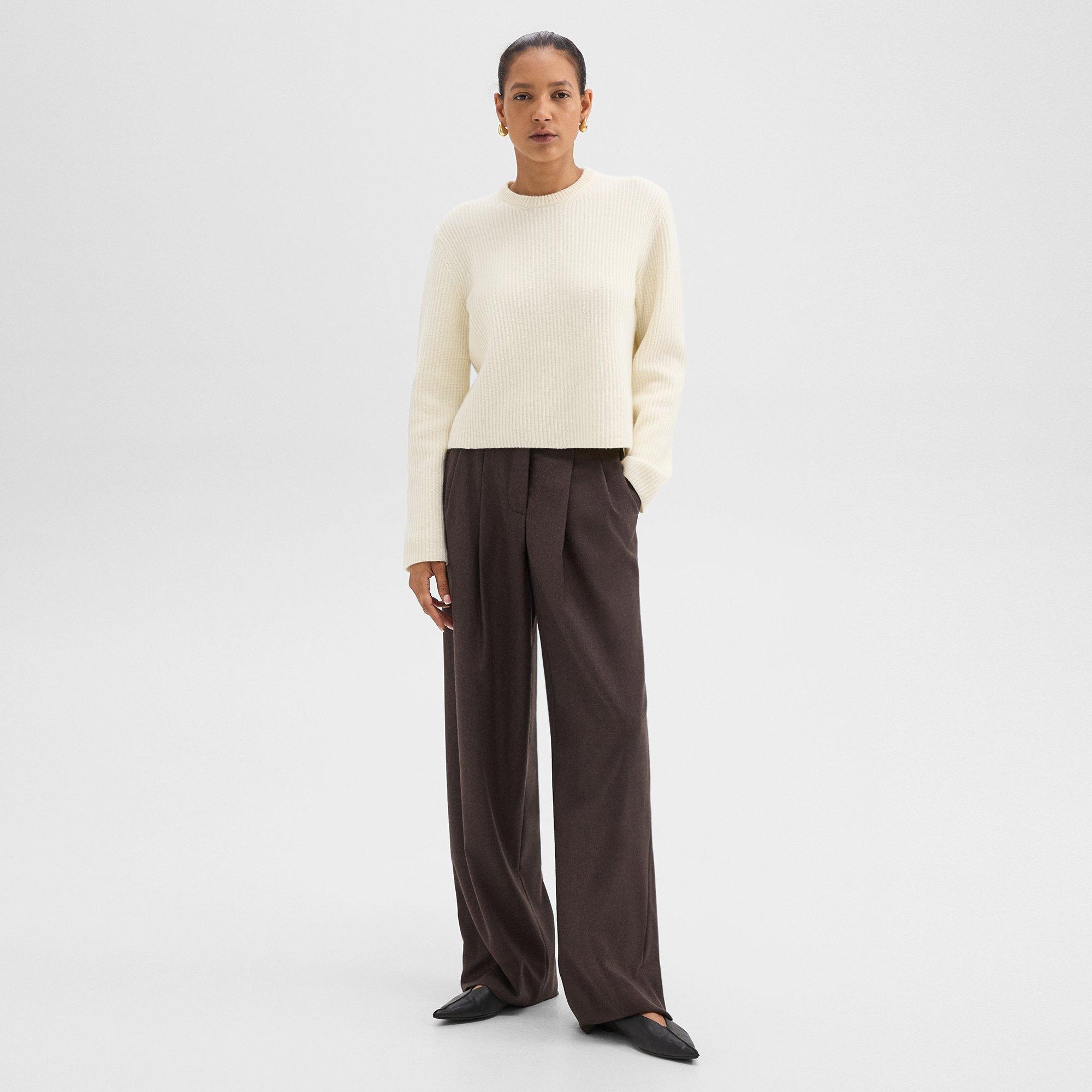 Double Pleat Pant in Sleek Flannel