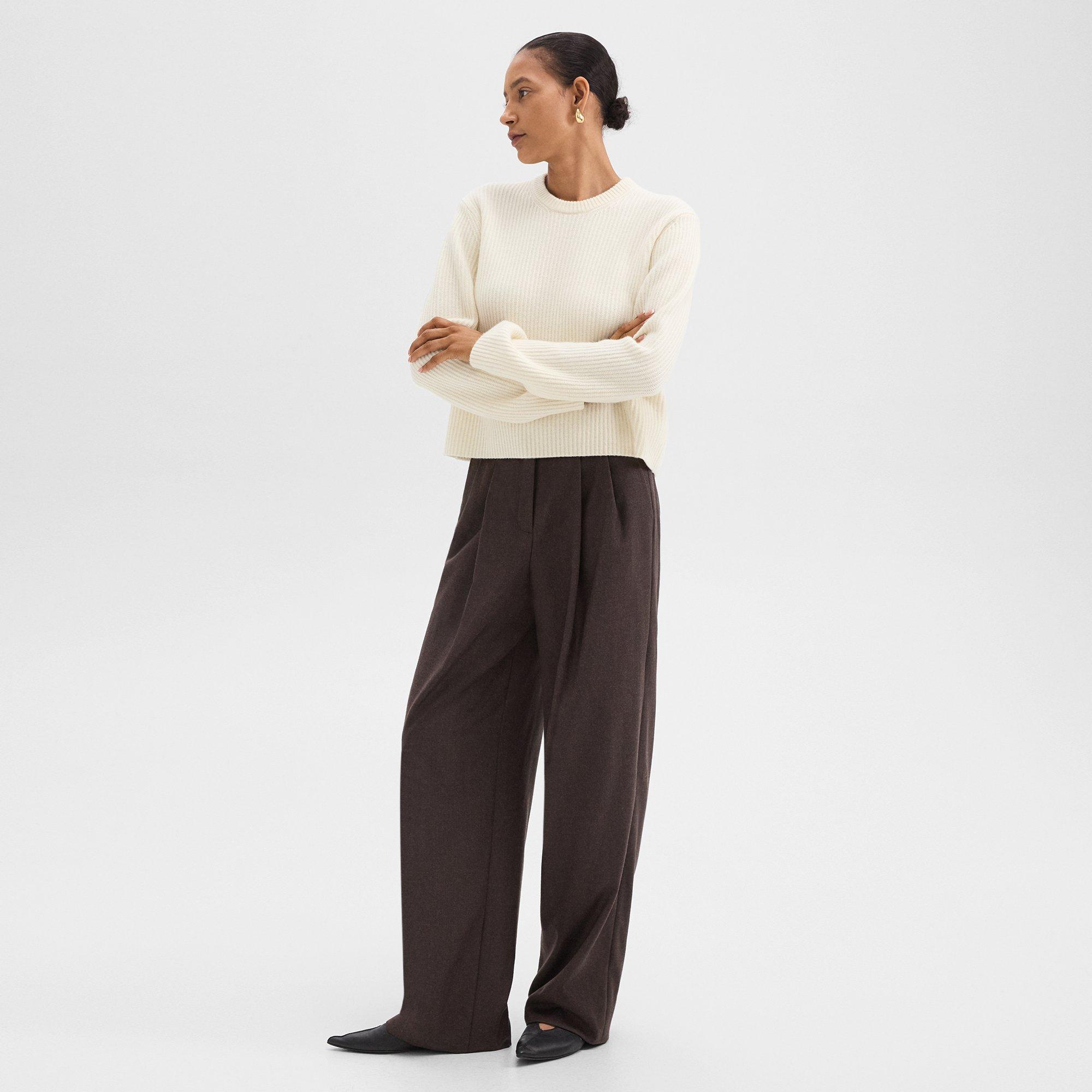 Double Pleat Pant in Sleek Flannel