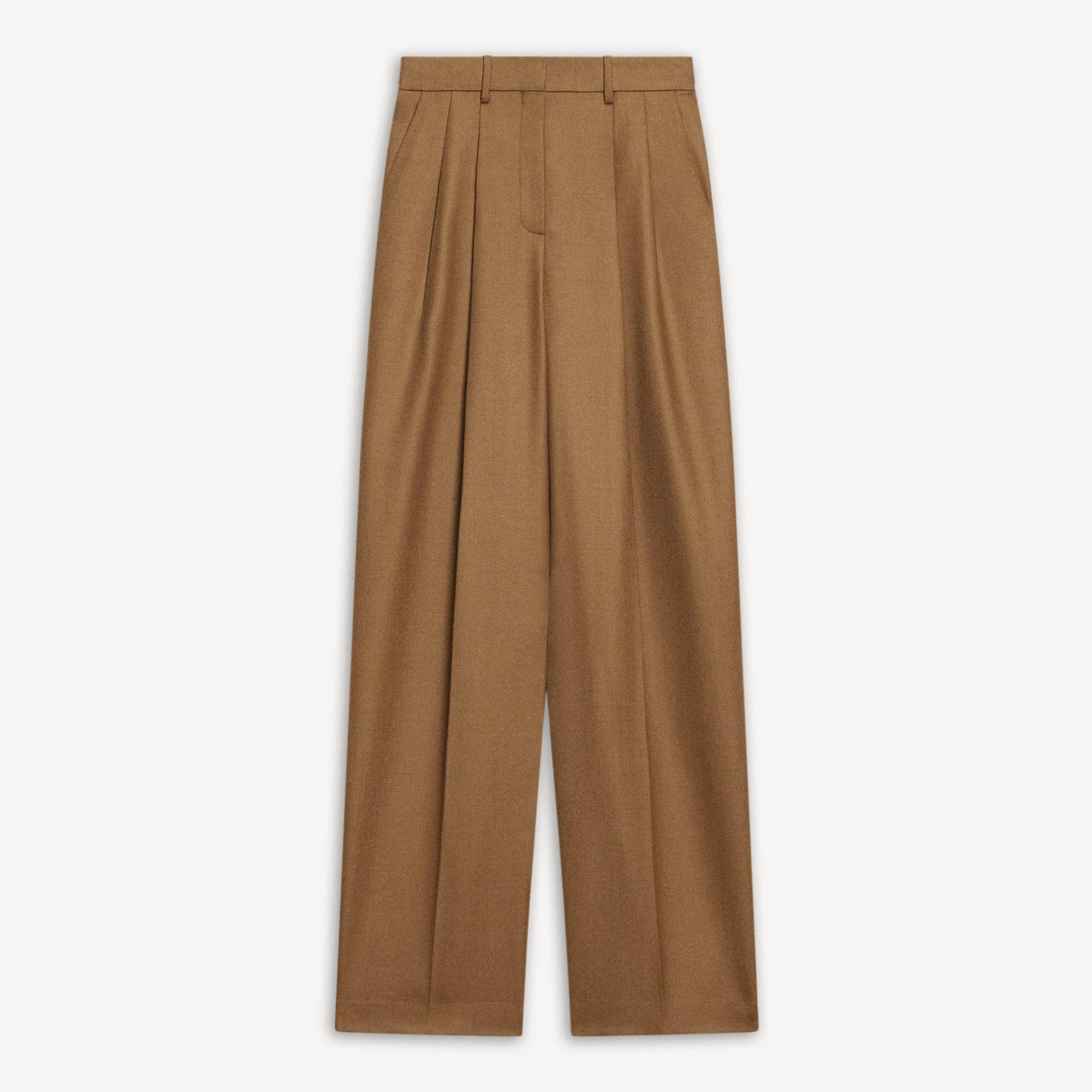 Double Pleat Pant, 33'' in Sleek Flannel