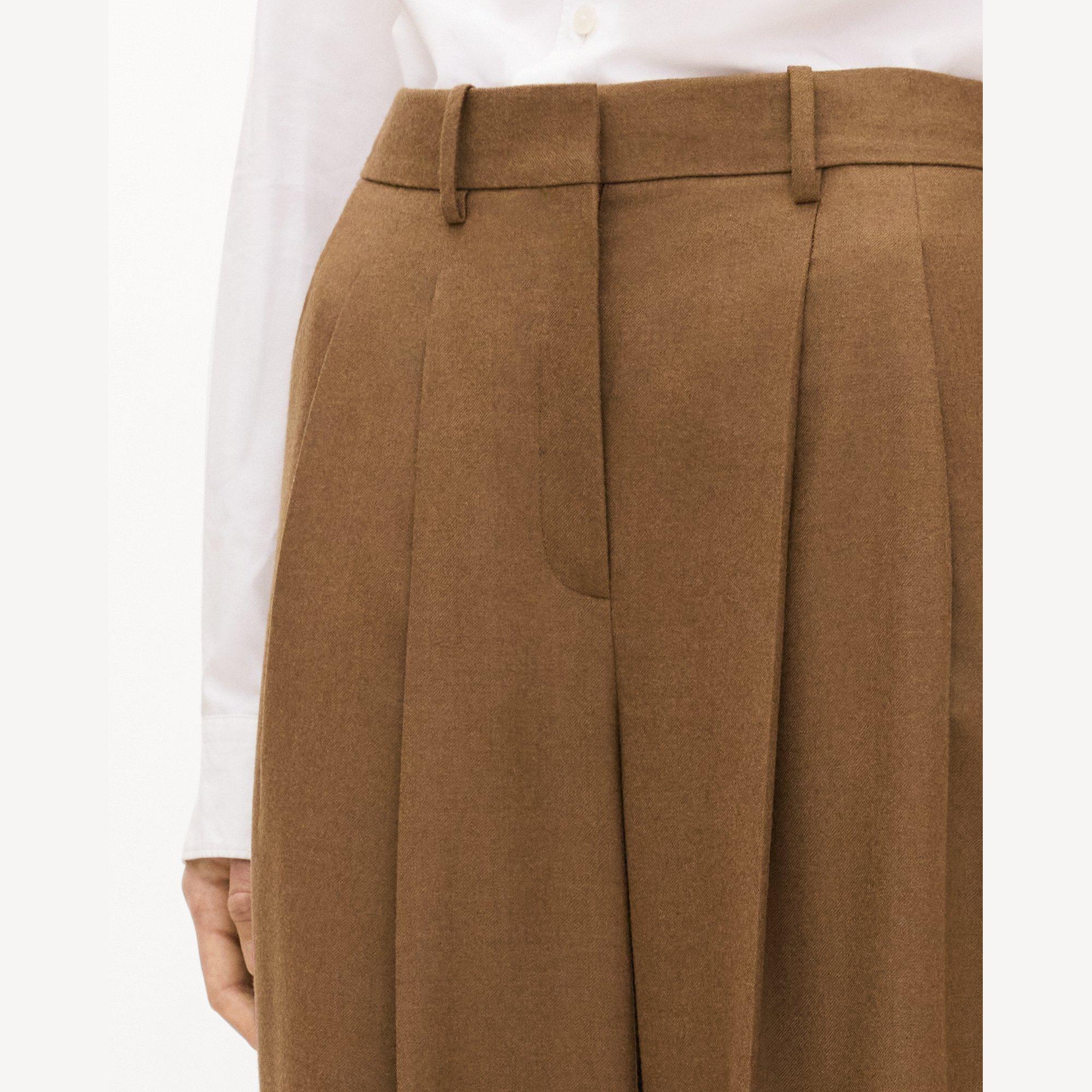 Double Pleat Pant, 33'' in Sleek Flannel
