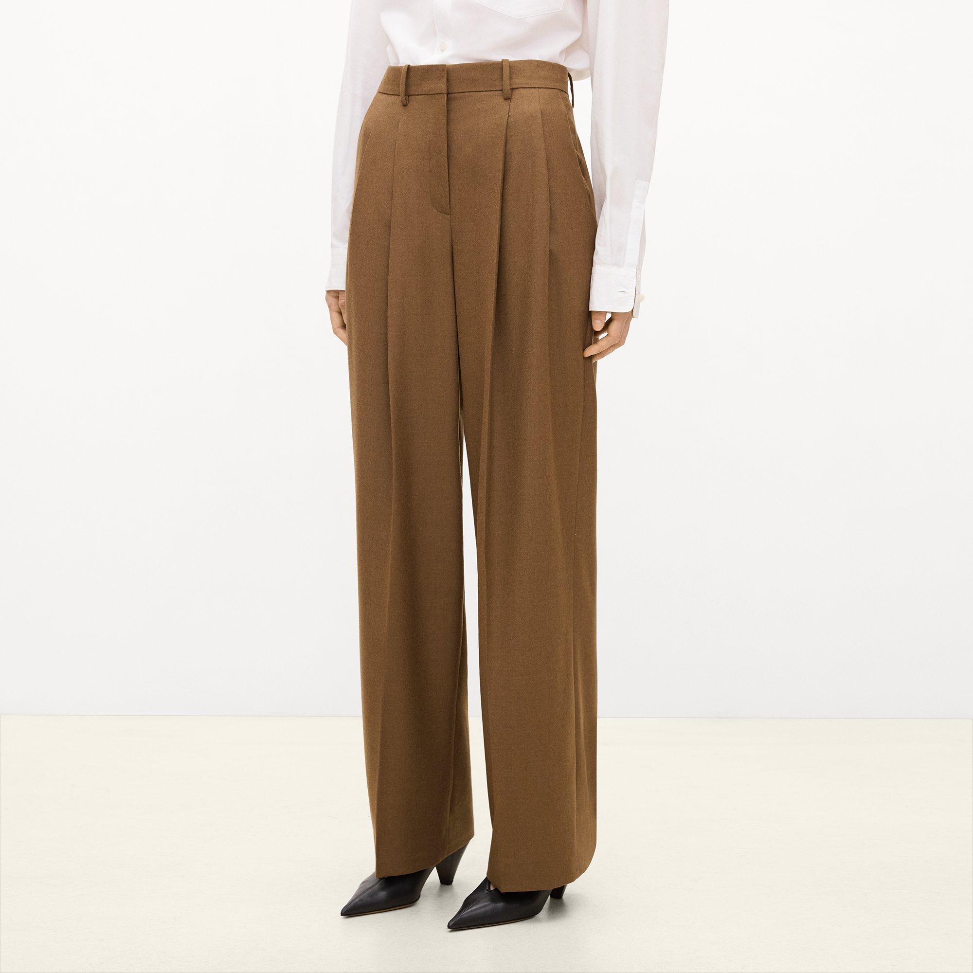 Double Pleat Pant, 33'' in Sleek Flannel