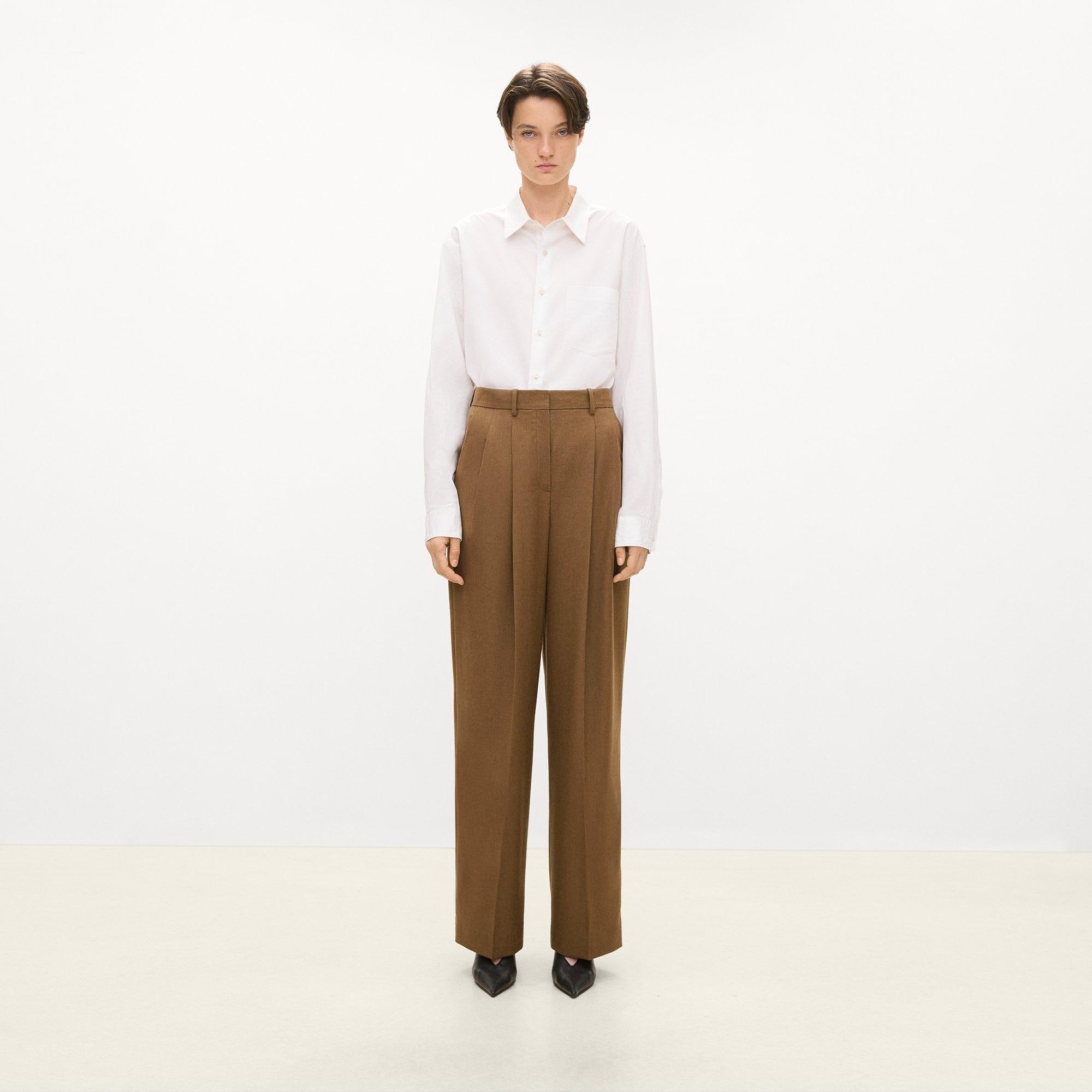 Double Pleat Pant, 33'' in Sleek Flannel