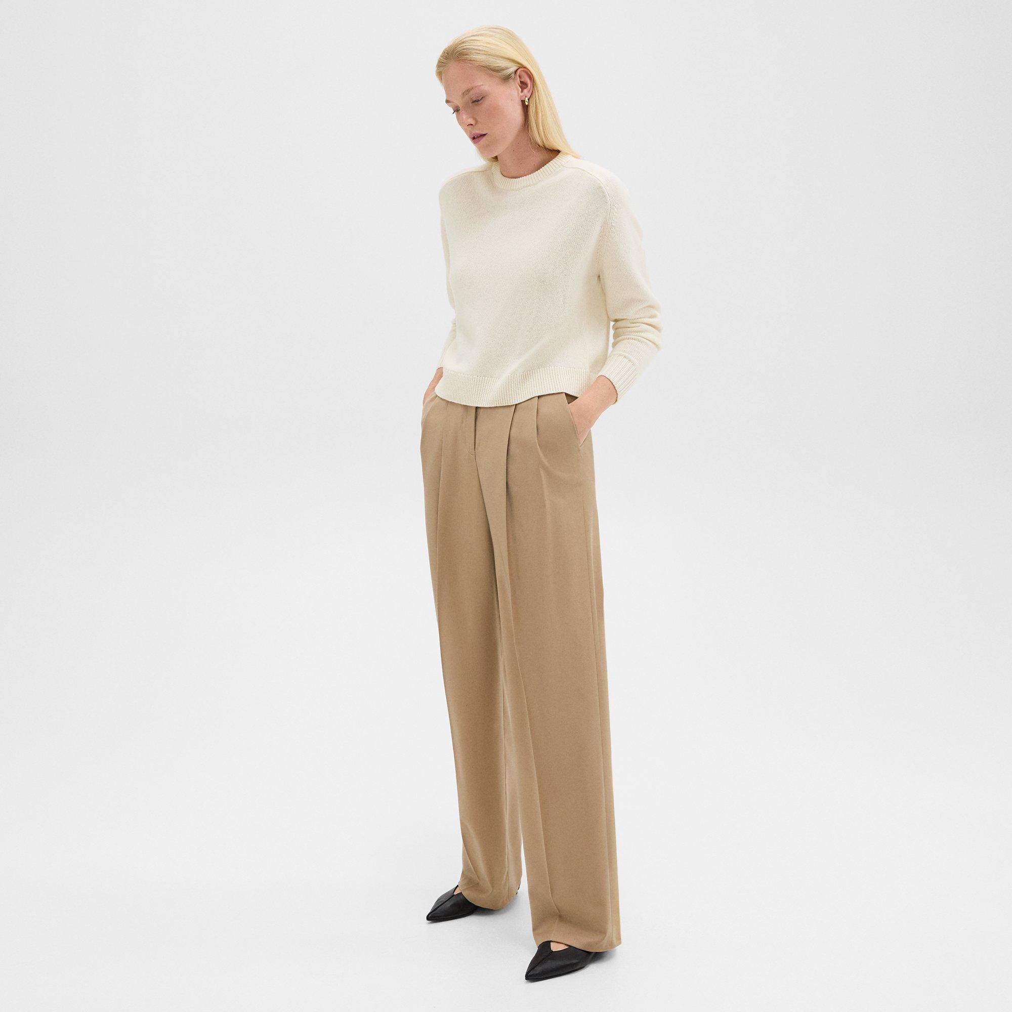 Double Pleat Pant in Sleek Flannel