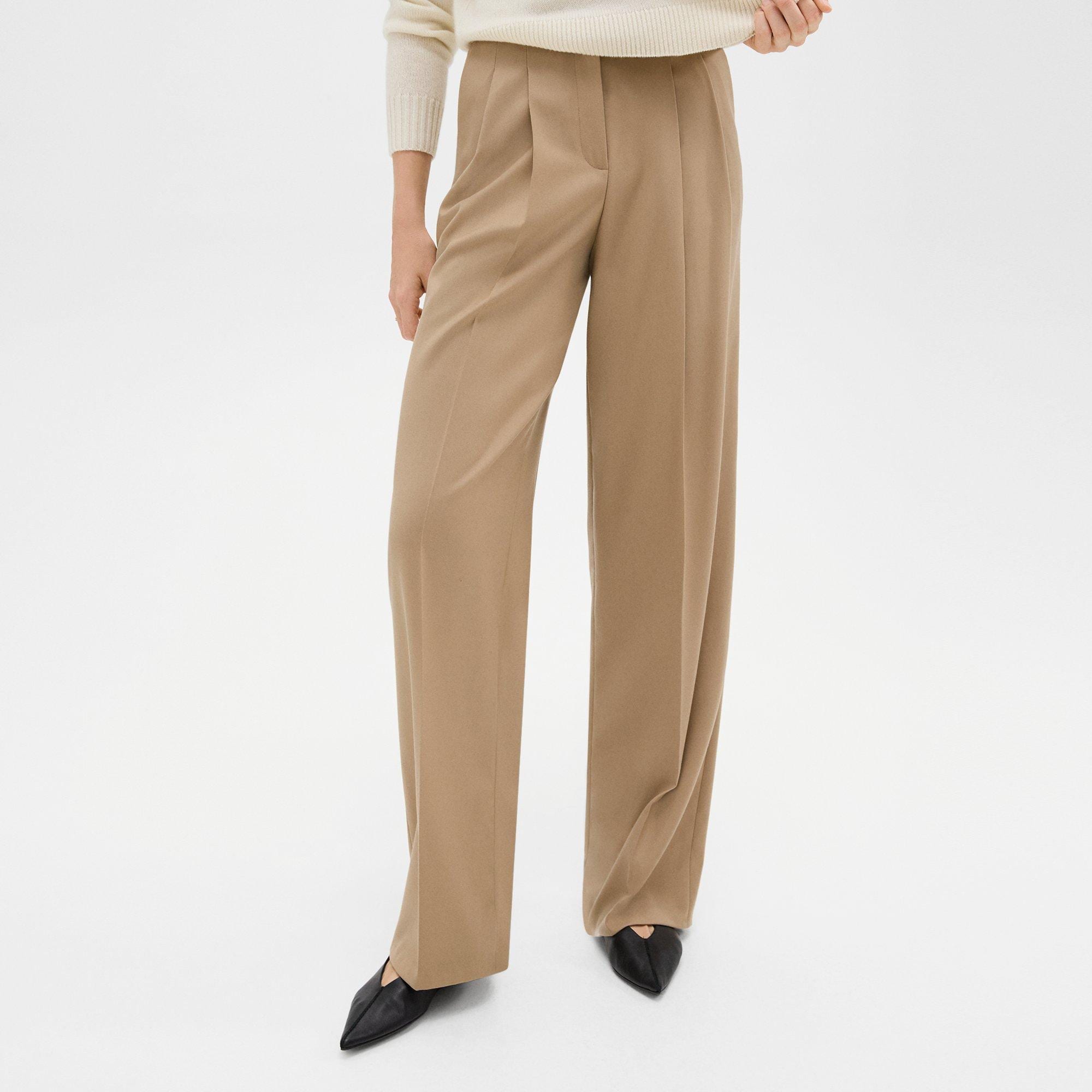 Double Pleat Pant in Sleek Flannel