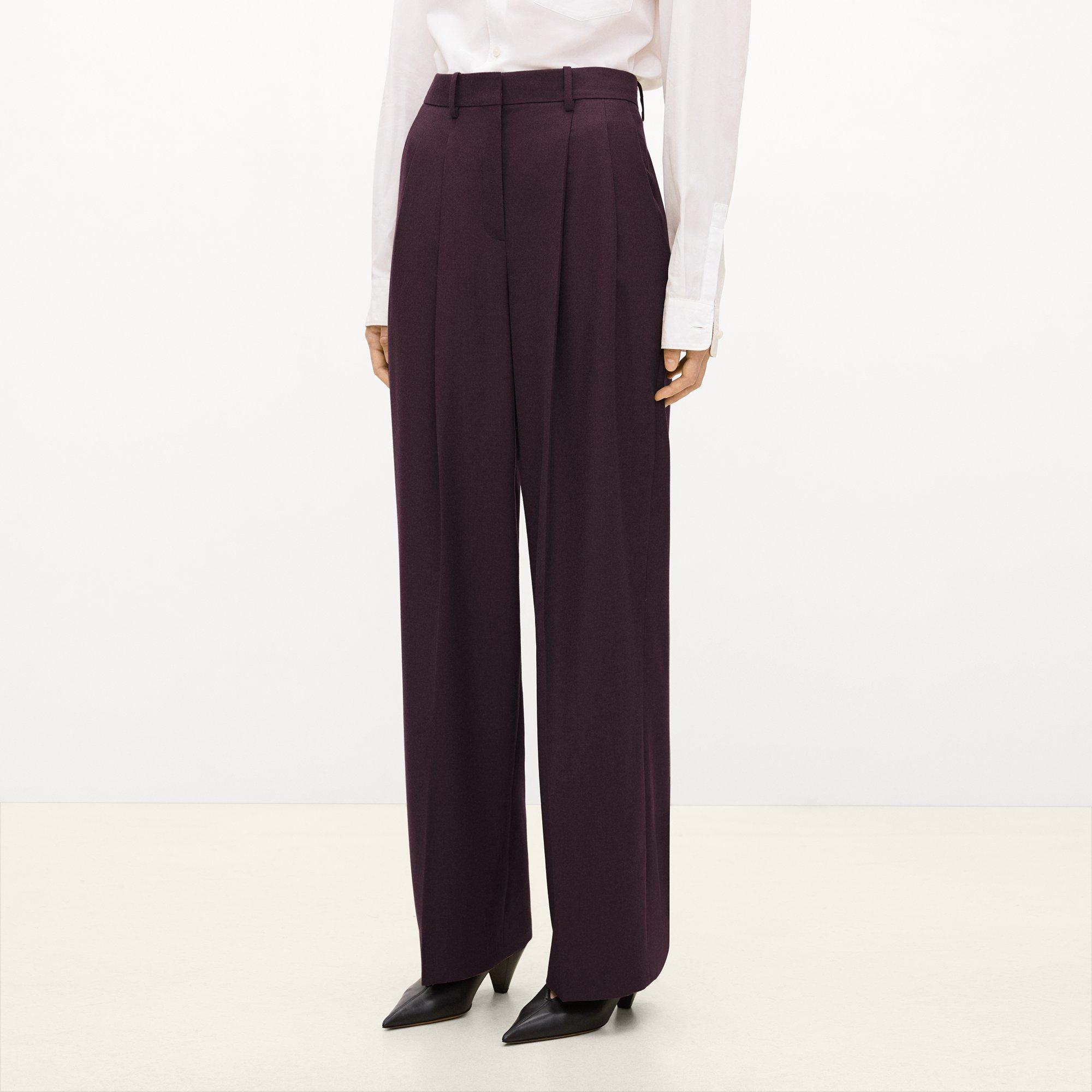 Double Pleat Pant, 33'' in Sleek Flannel