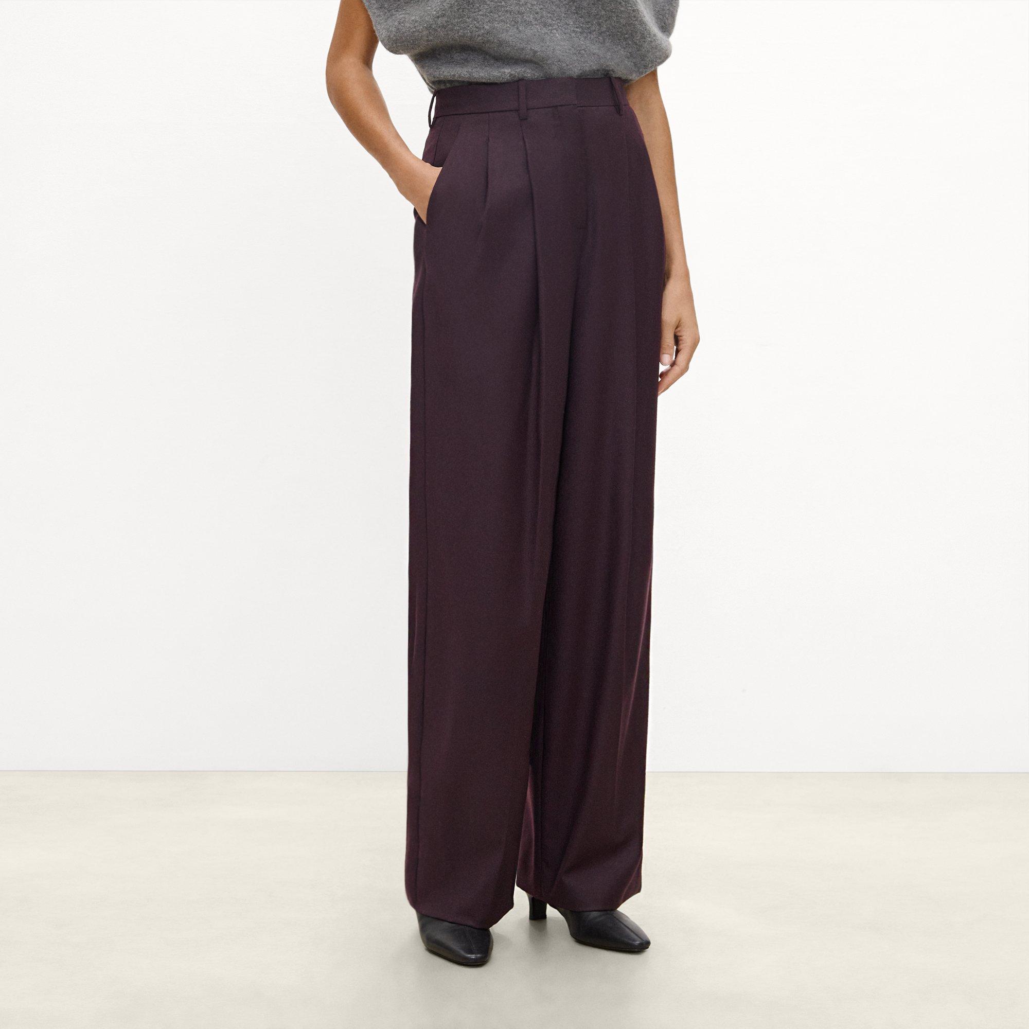 Double Pleat Trousers in Sleek Flannel