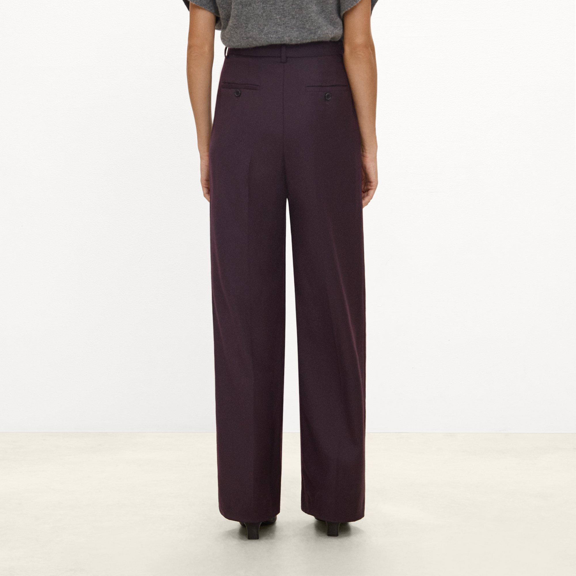 Double Pleat Trousers in Sleek Flannel