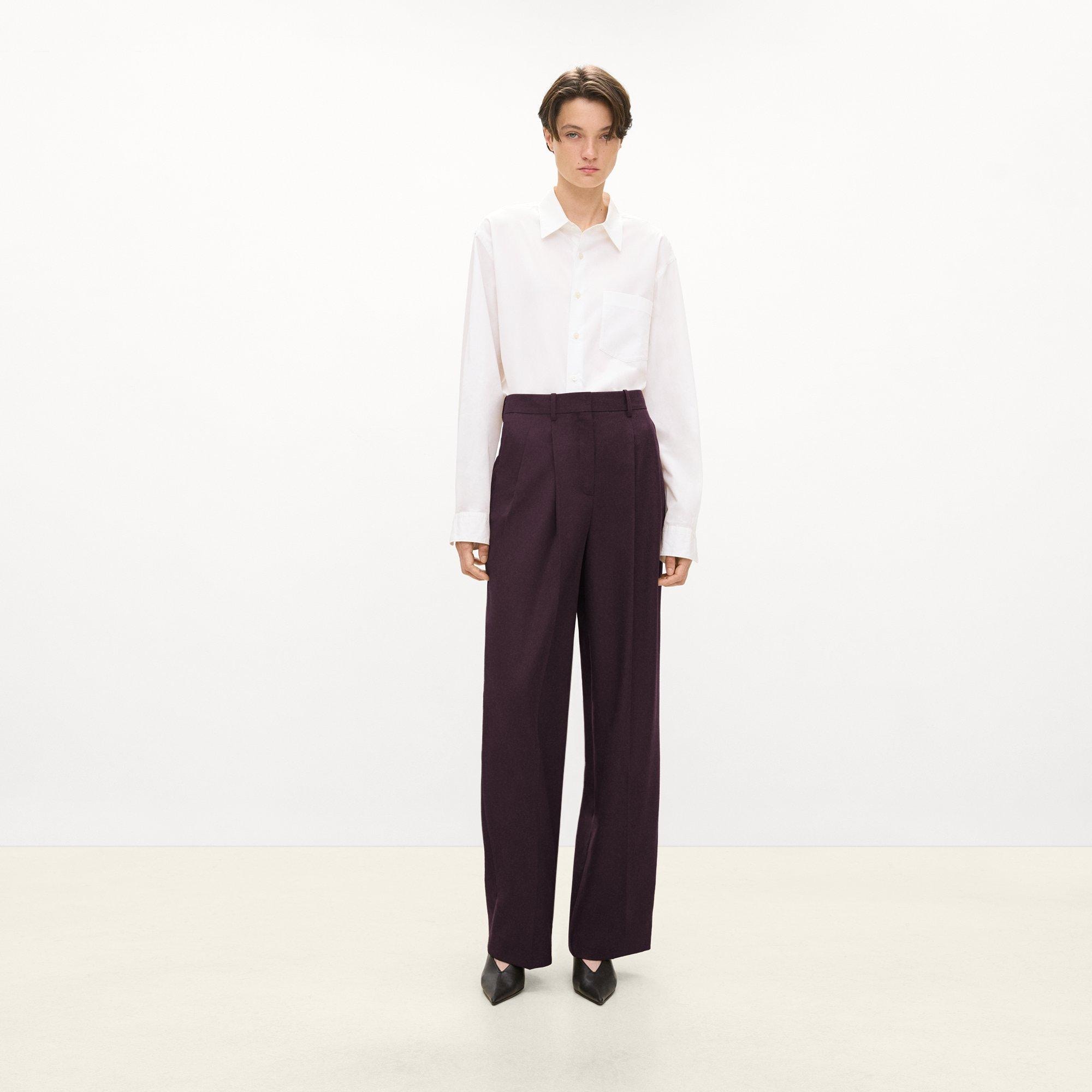 Double Pleat Pant, 33'' in Sleek Flannel