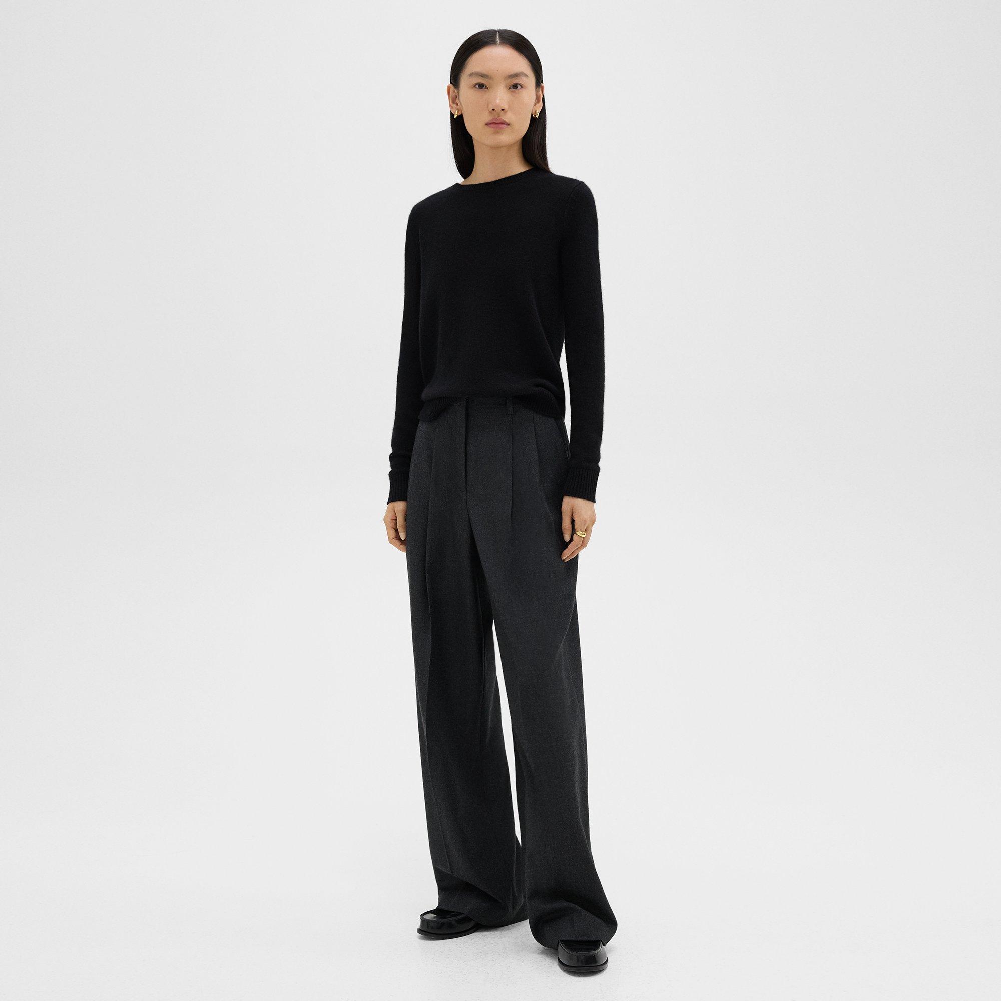 Double Pleat Pant in Sleek Flannel