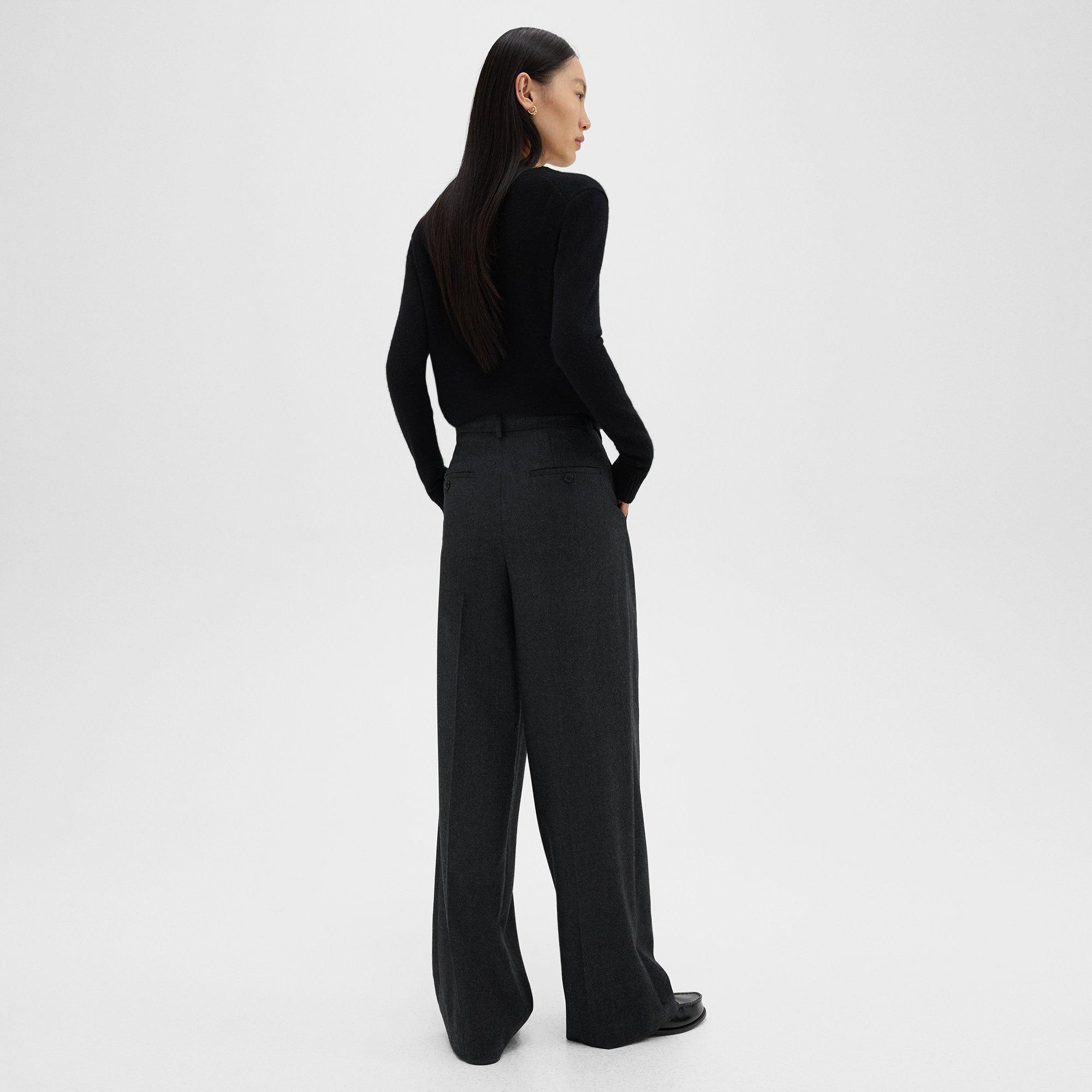 Double Pleat Pant in Sleek Flannel