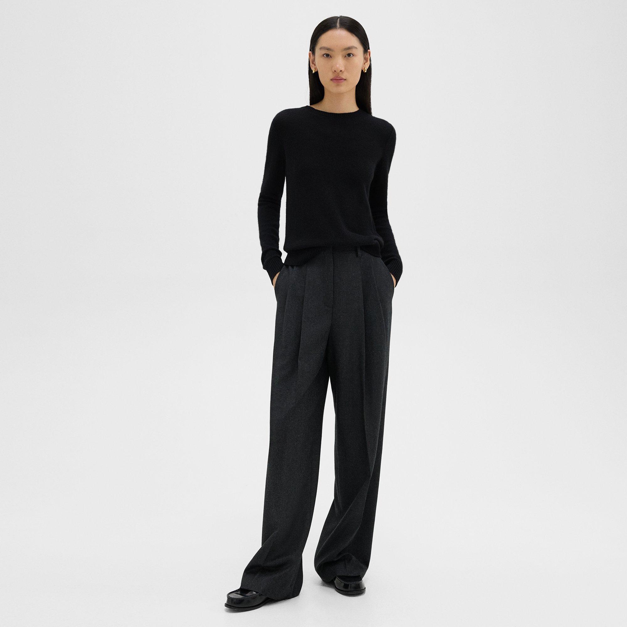 Double Pleat Pant in Sleek Flannel