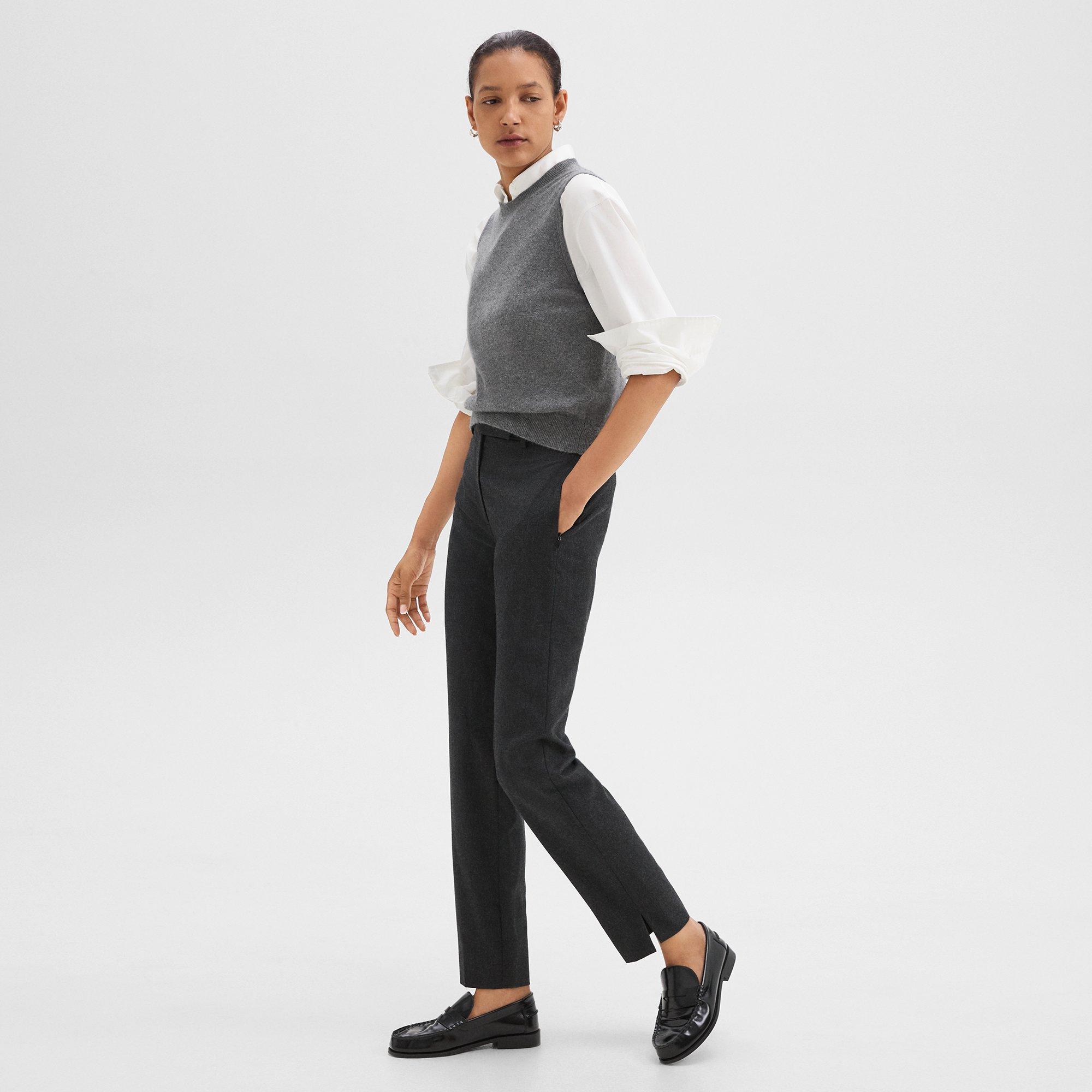 Tapered High-Waist Pant in Sleek Flannel