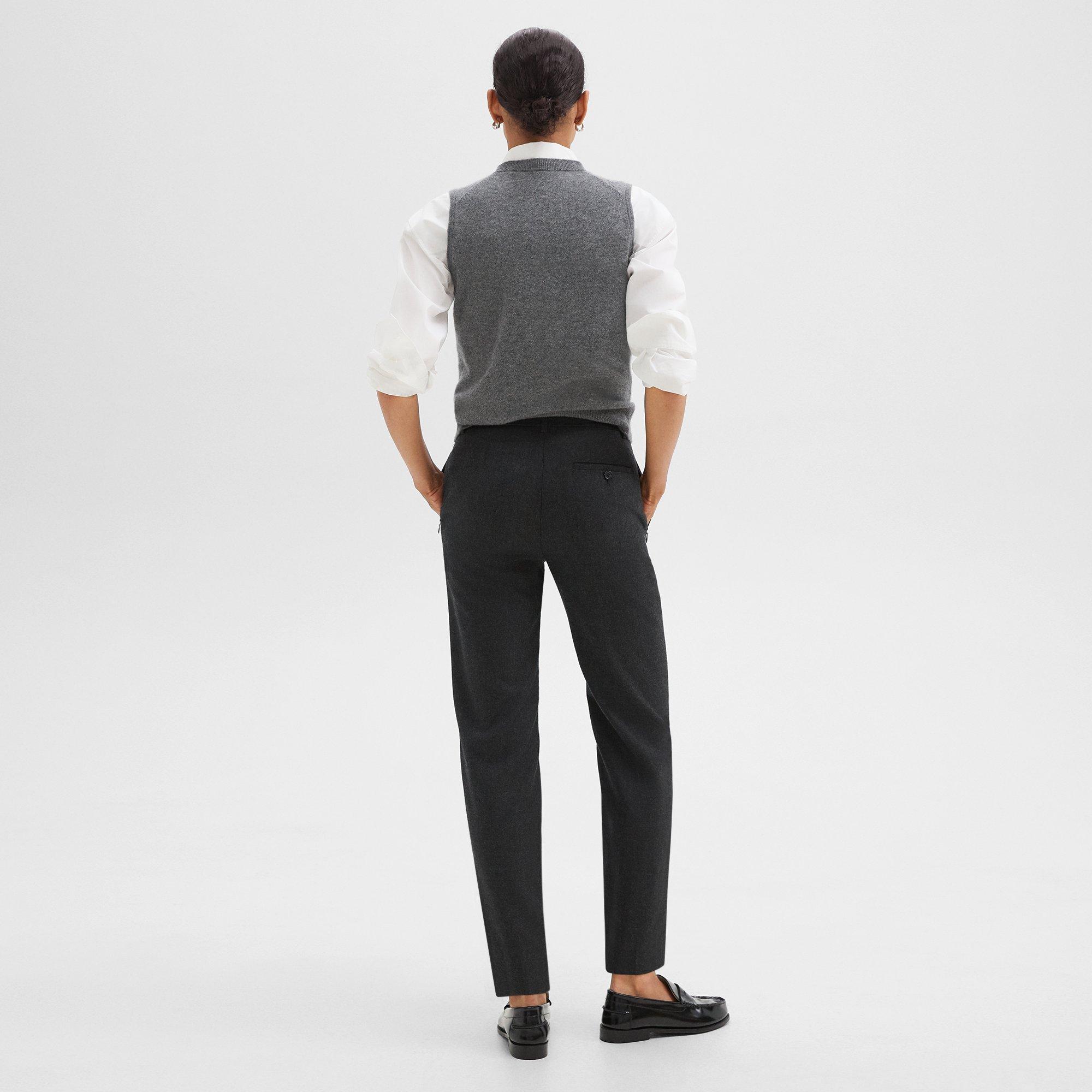 Tapered High-Waist Pant in Sleek Flannel