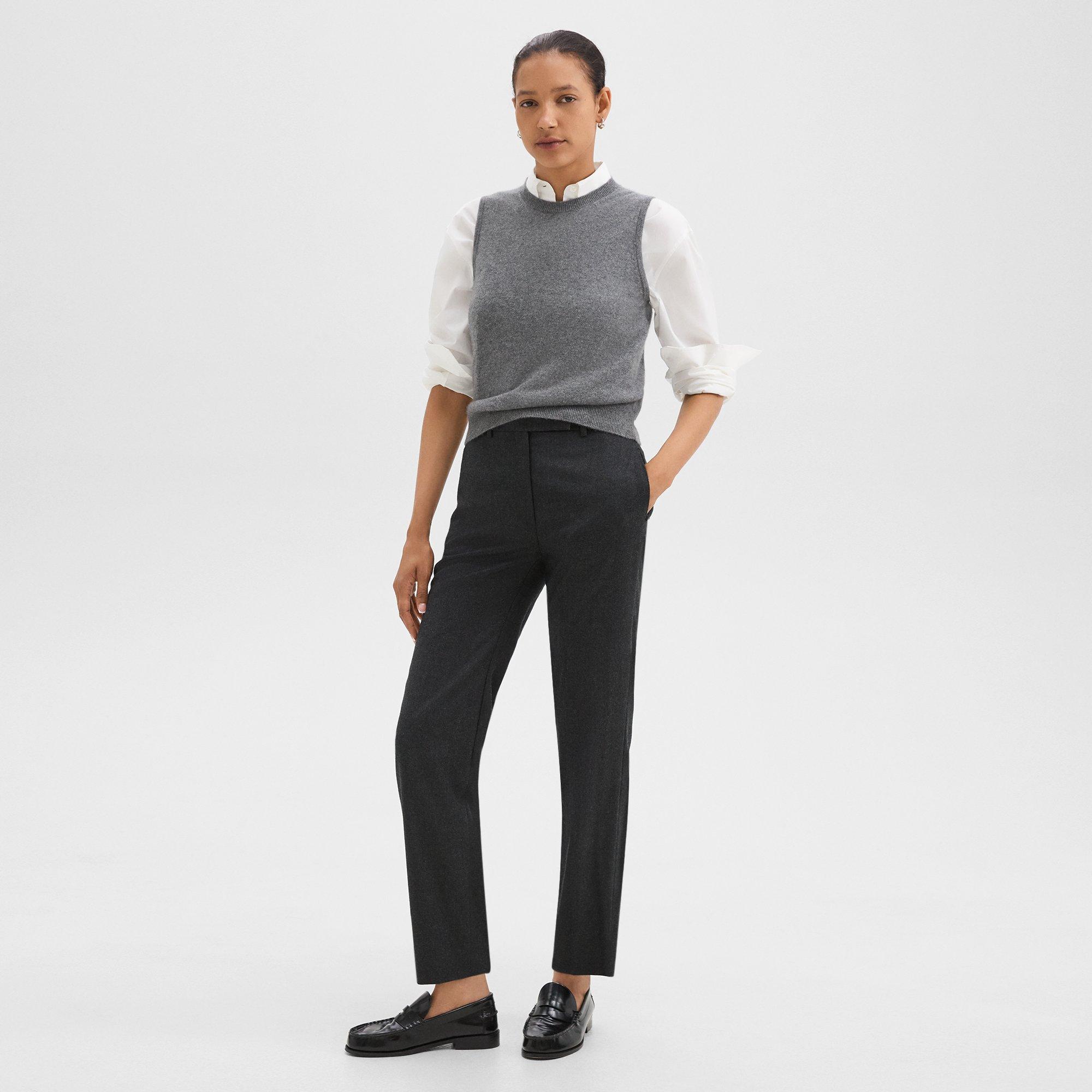 Tapered High-Waist Pant in Sleek Flannel