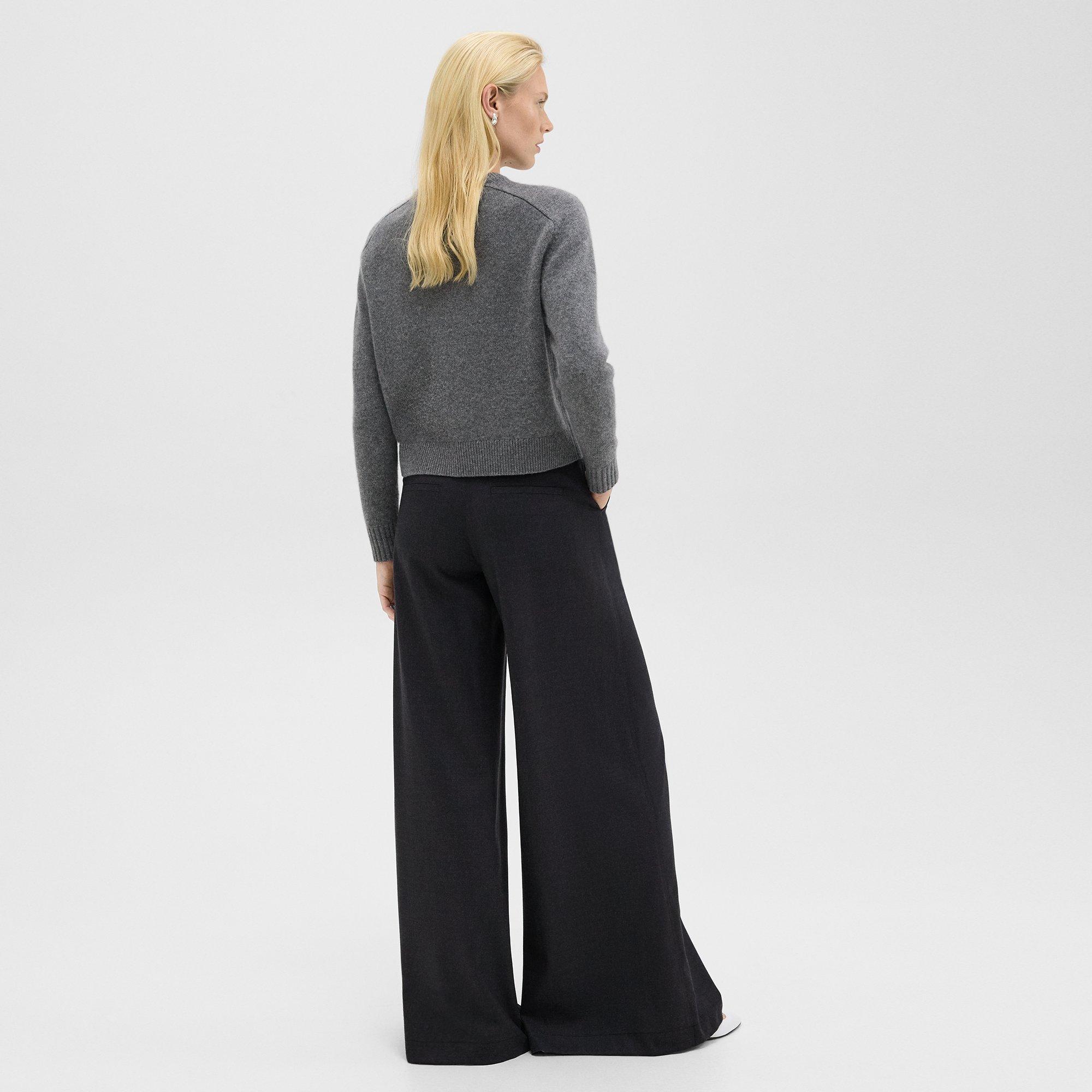 Ultra Wide-Leg Pant in Stretch Flannel