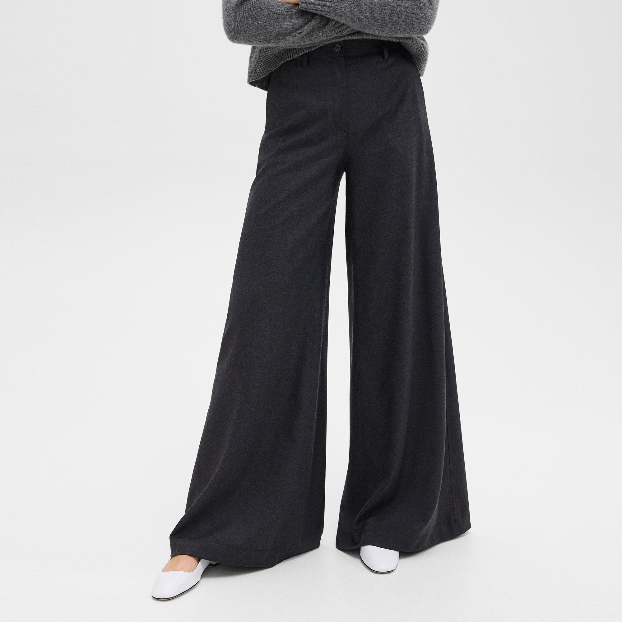 Ultra Wide-Leg Pant in Stretch Flannel