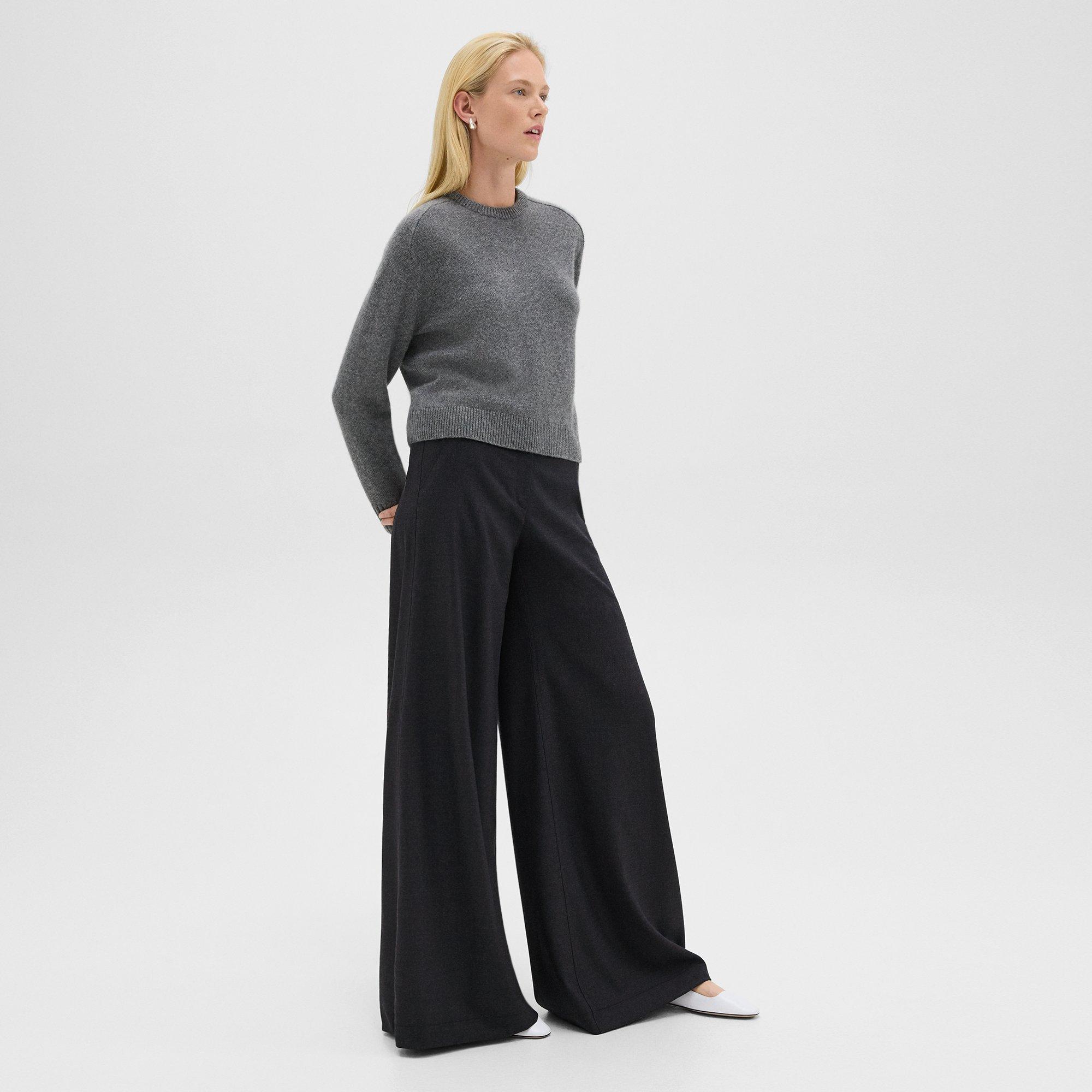 Ultra Wide-Leg Pant in Stretch Flannel