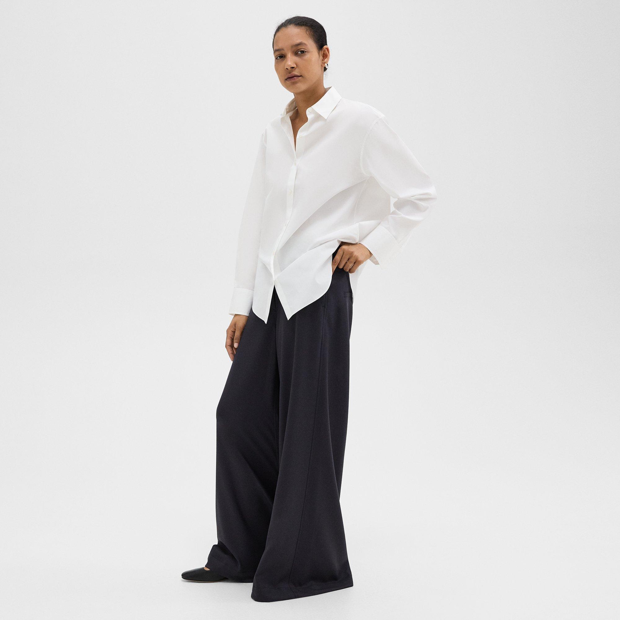 Ultra Wide-Leg Pant in Stretch Flannel