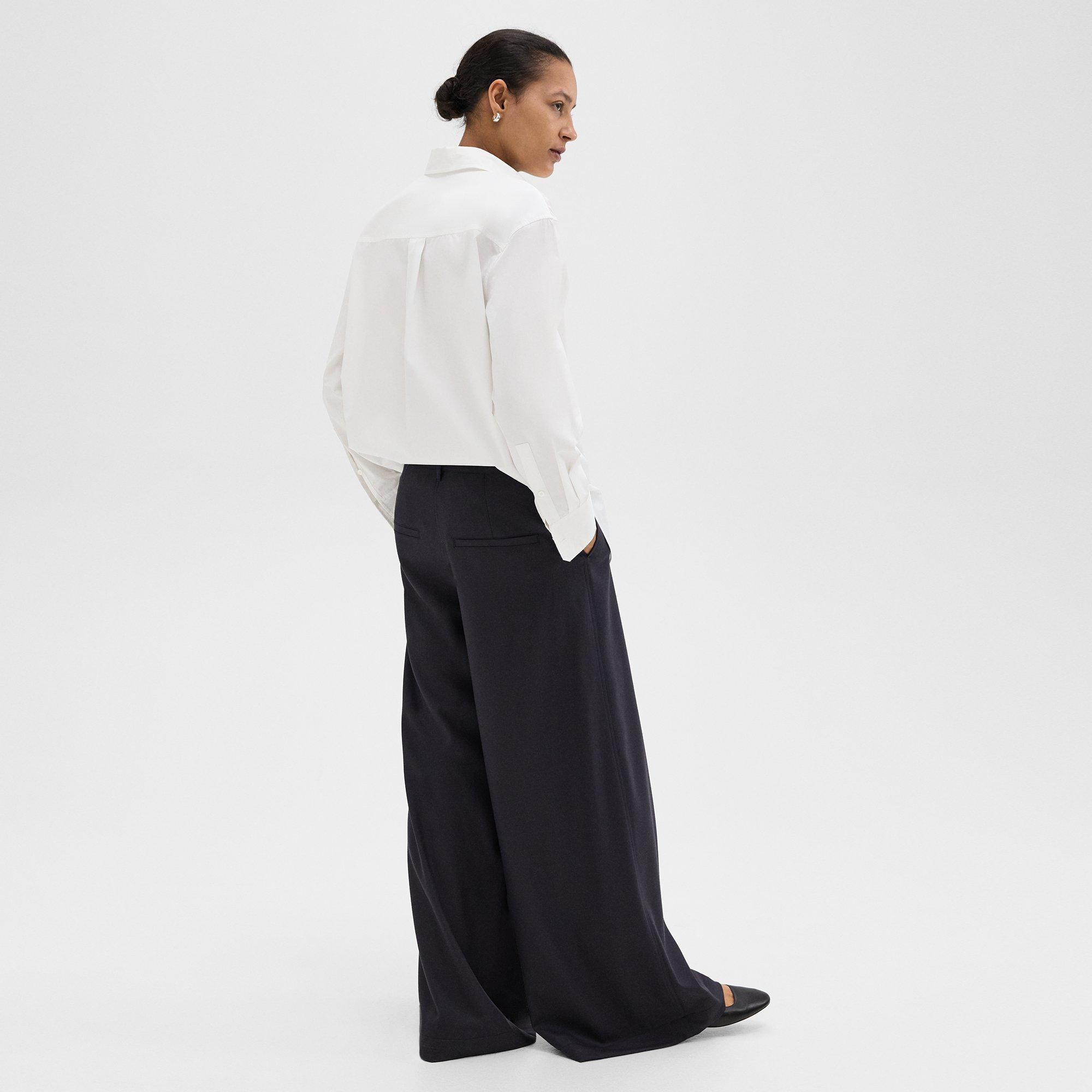 Ultra Wide-Leg Pant in Stretch Flannel