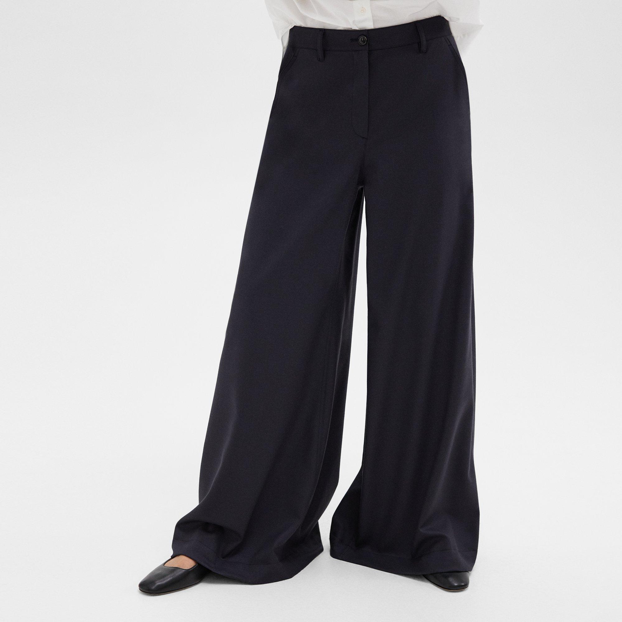 Ultra Wide-Leg Pant in Stretch Flannel