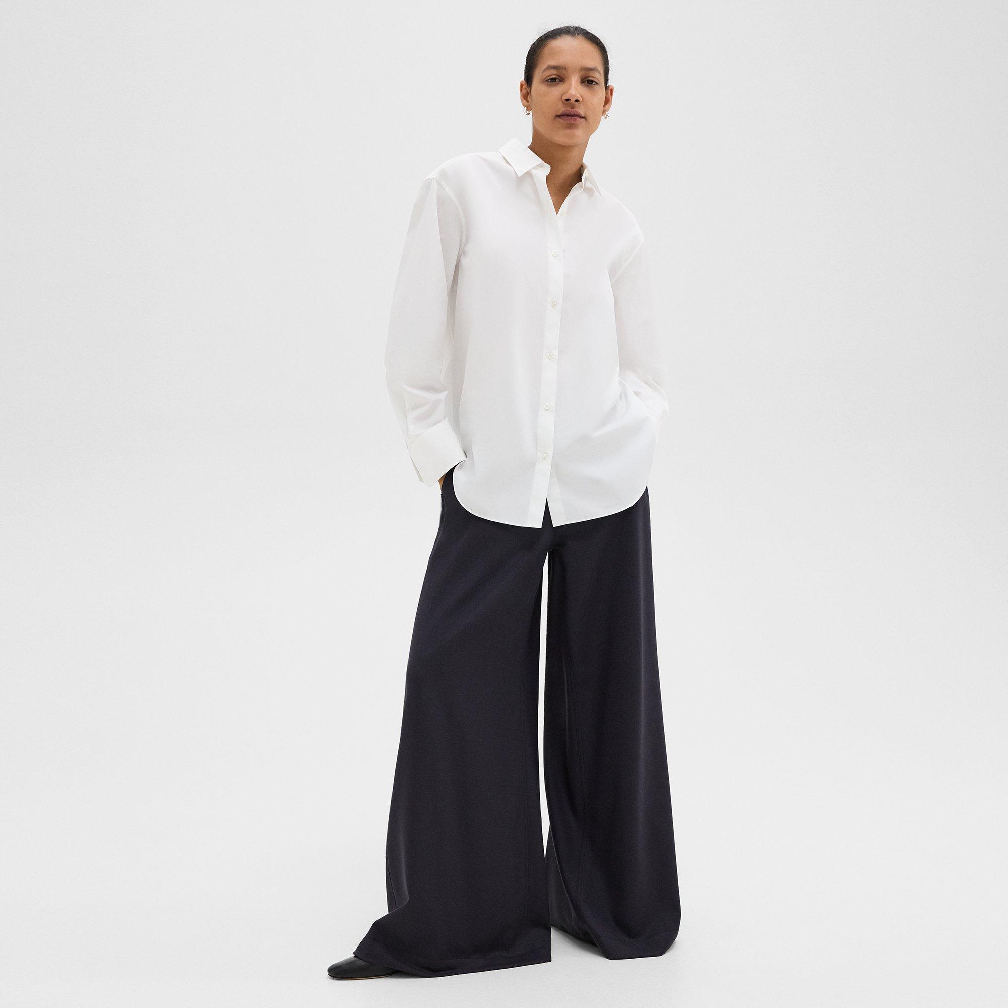 Ultra Wide-Leg Pant in Stretch Flannel