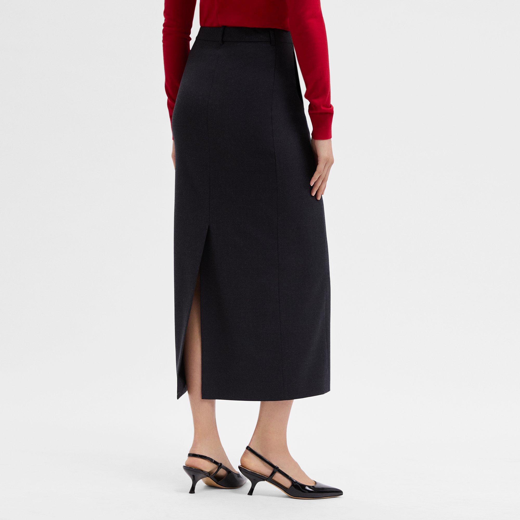 Maxi Trouser Skirt in Stretch Flannel