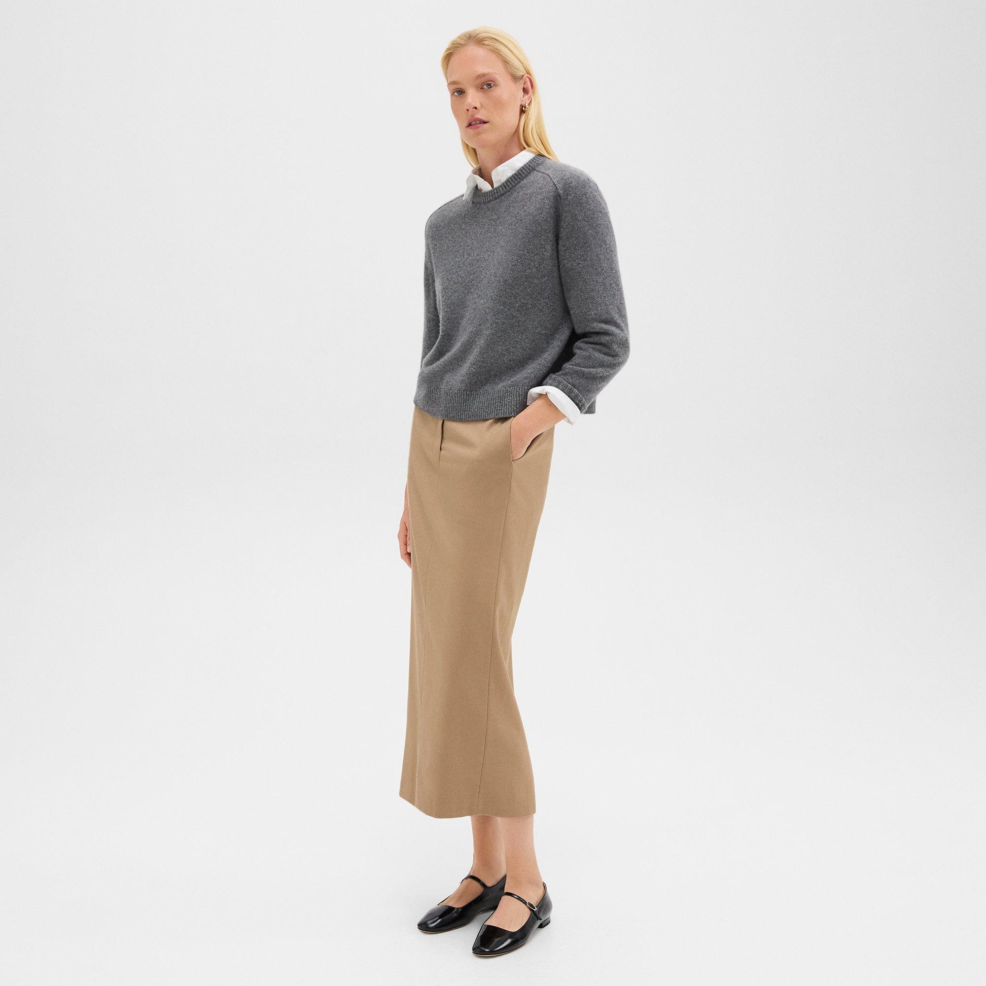 Maxi Trouser Skirt in Stretch Flannel