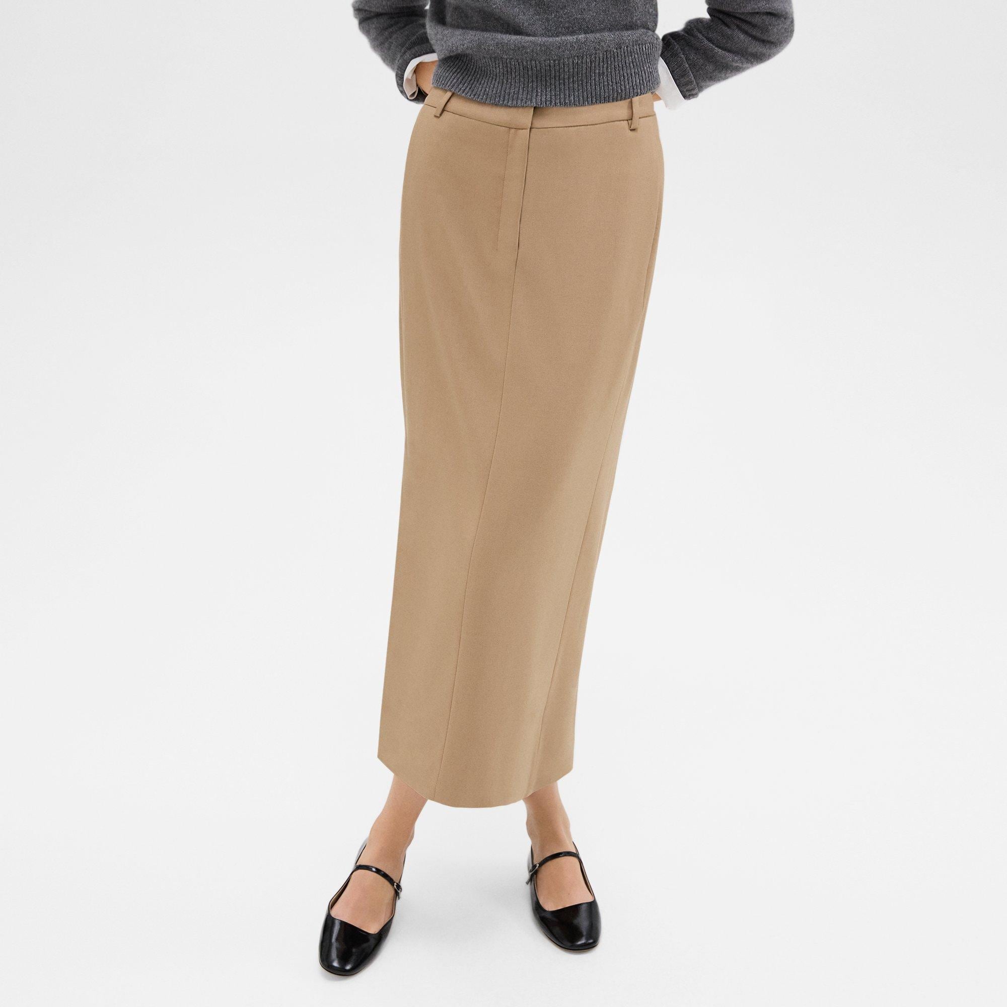 Maxi Trouser Skirt in Stretch Flannel