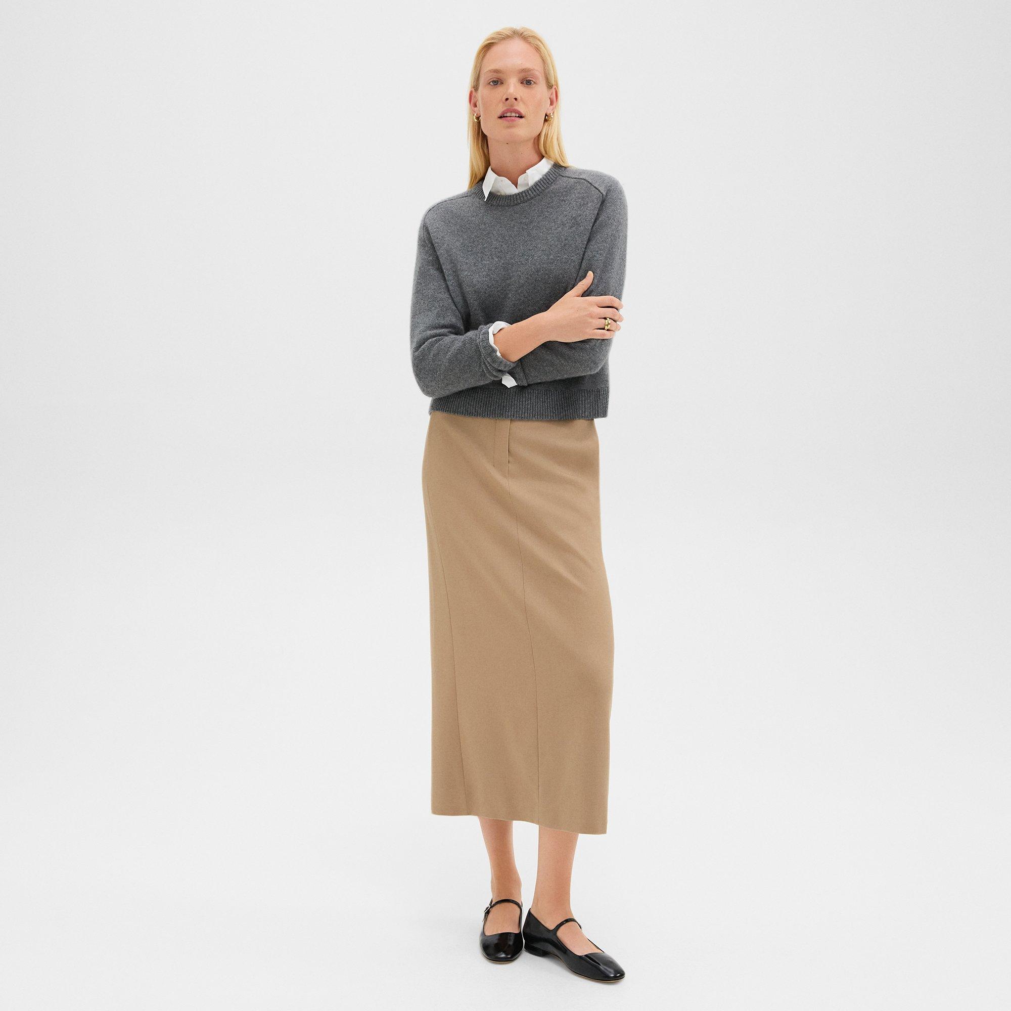 Jupe-Pantalon Maxi en Flanelle Stretch