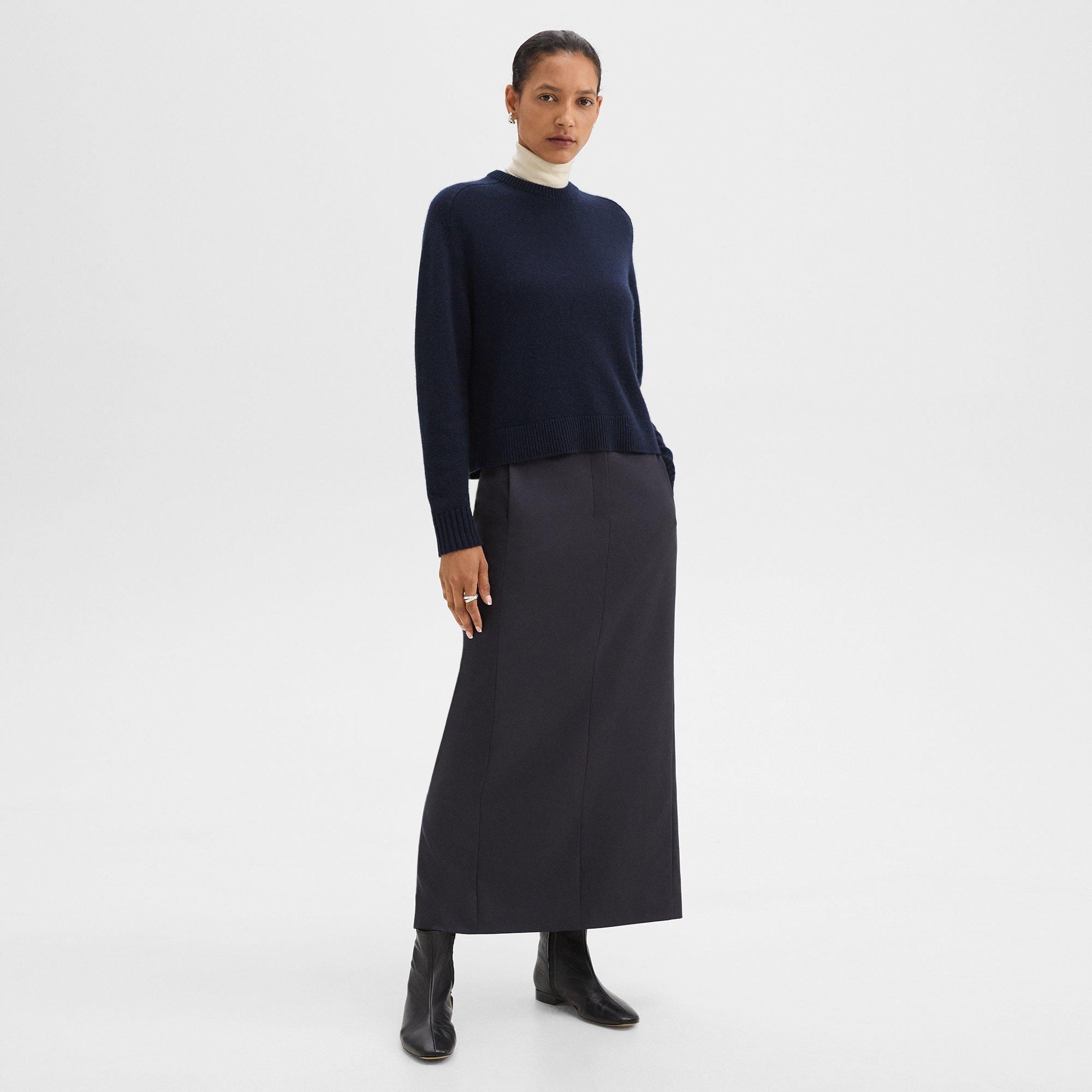 Maxi Trouser Skirt in Stretch Flannel