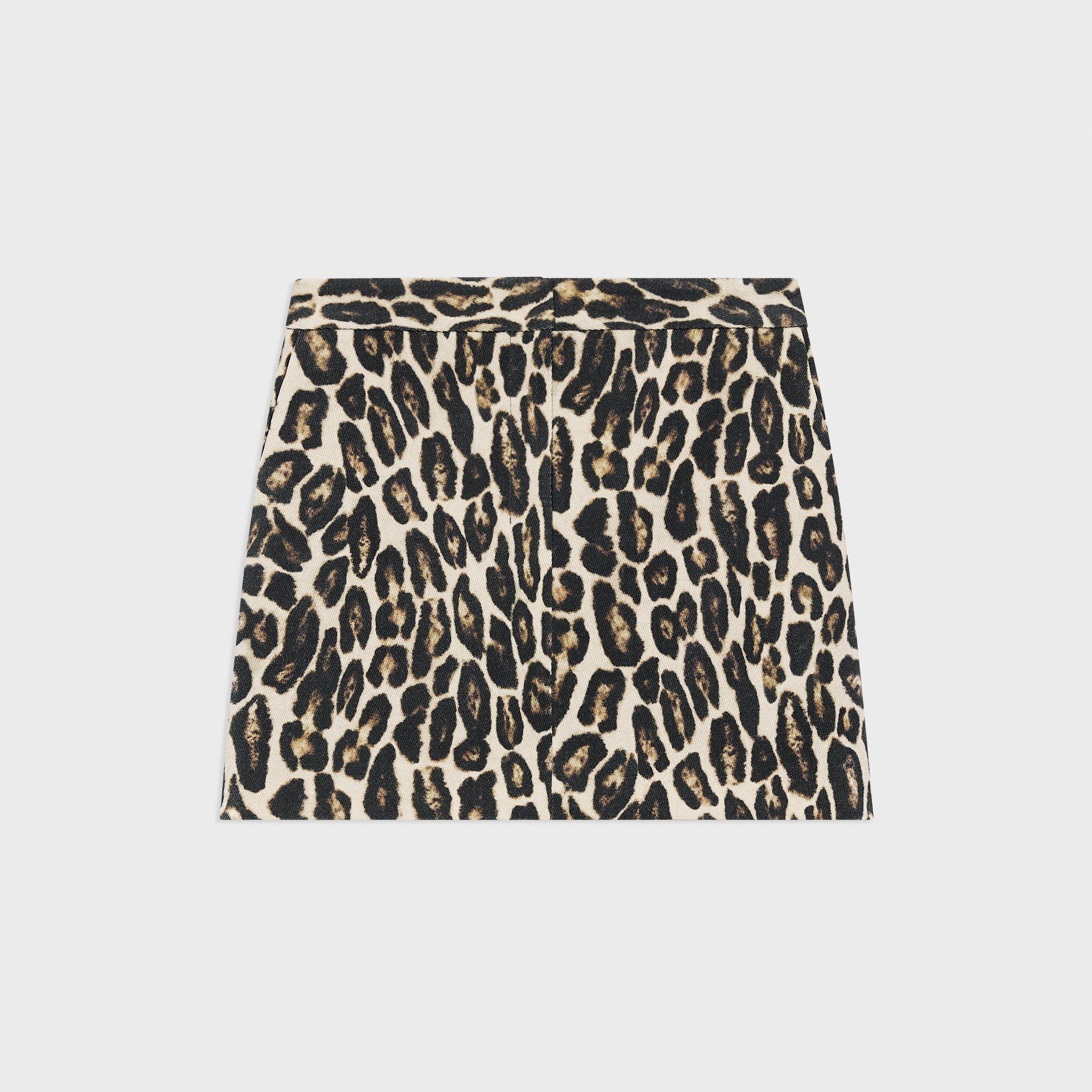 Mini-Hosenrock aus Wolle mit Stretch-Anteil und Leopardenprint