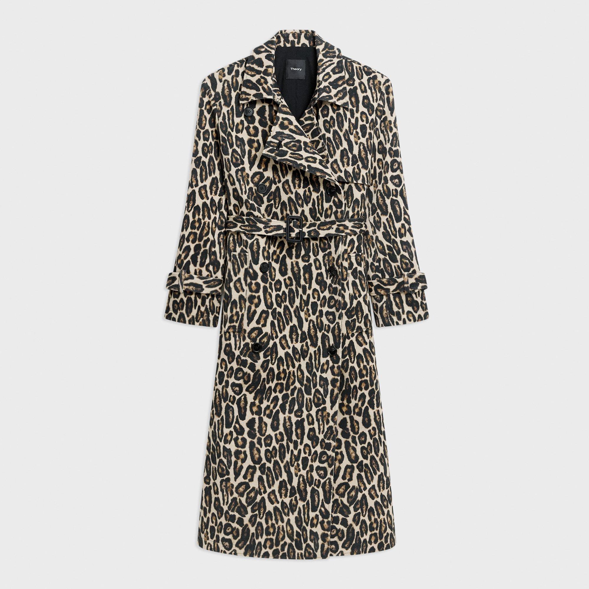 【fenon】 leopard long trench coat Amazon.com: Haitpant Leopard Print Trench Coat Women's