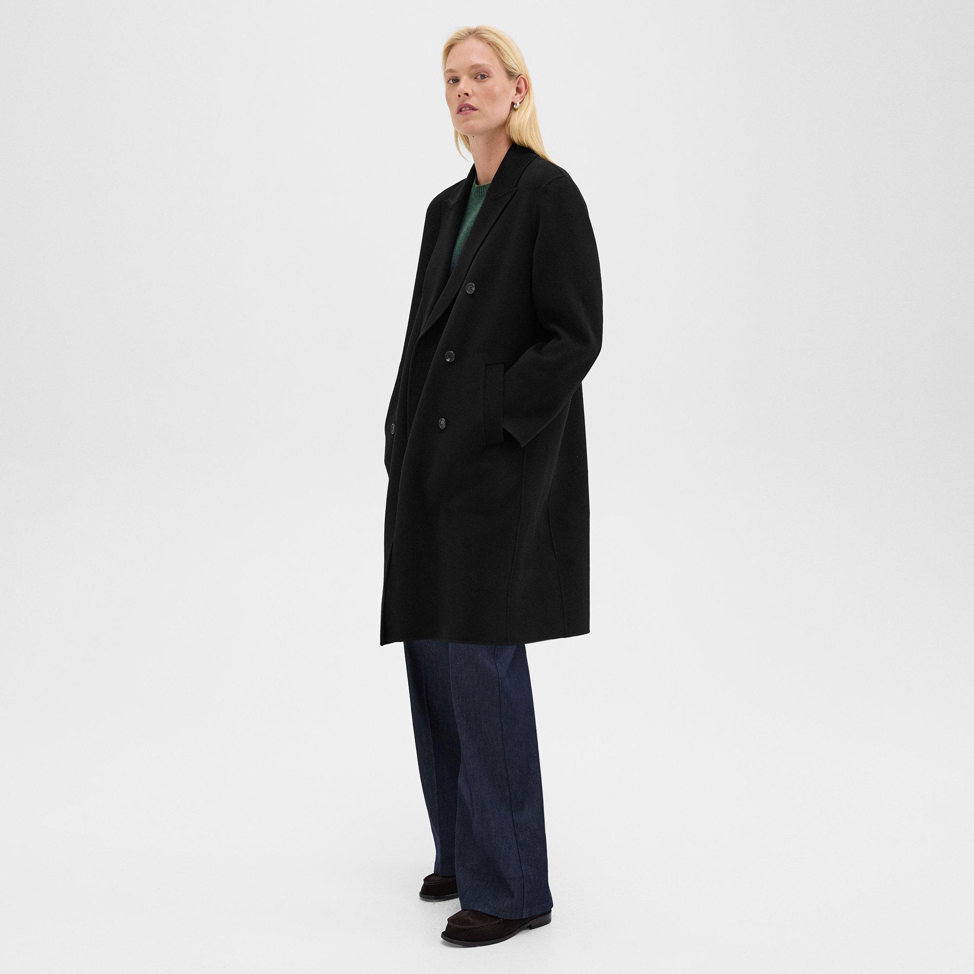 Double-Breasted Coat in Double-Face Wool-Cashmere