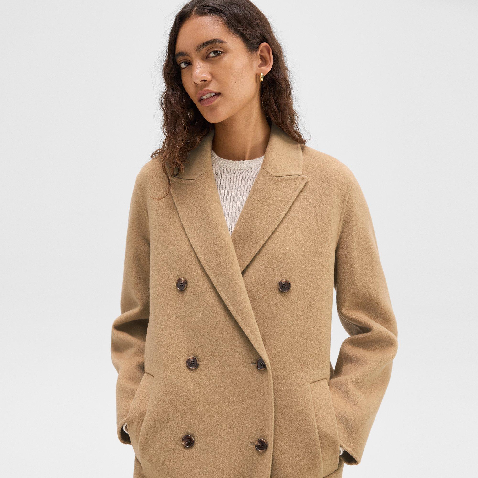 Double-Breasted Coat in Double-Face Wool-Cashmere