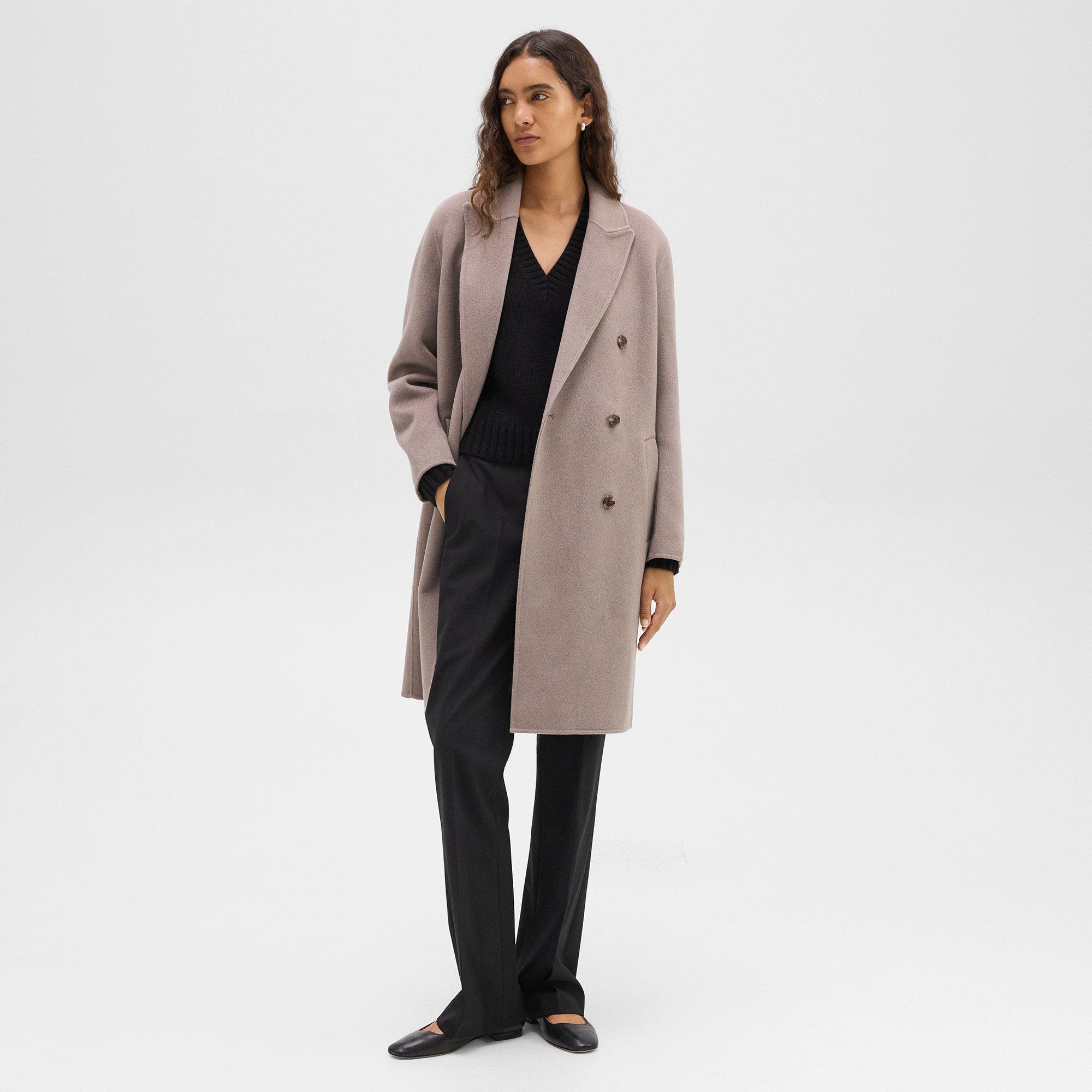 Double-Breasted Coat in Double-Face Wool-Cashmere