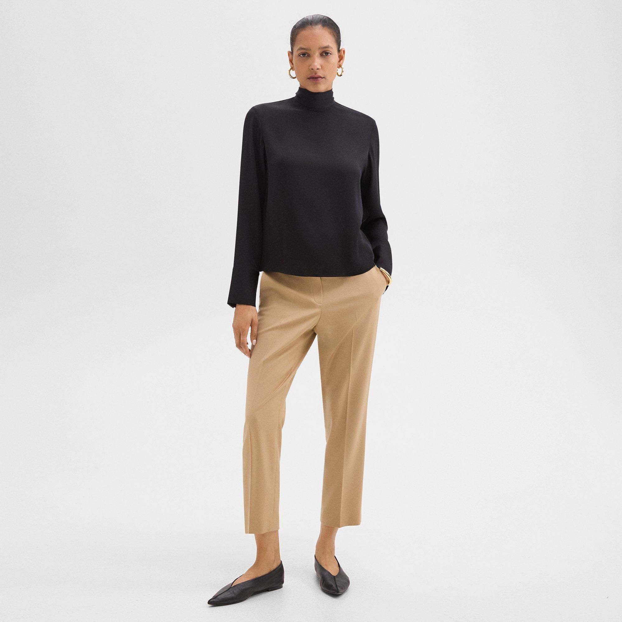 Blouse à Col Noué en Georgette de Soie