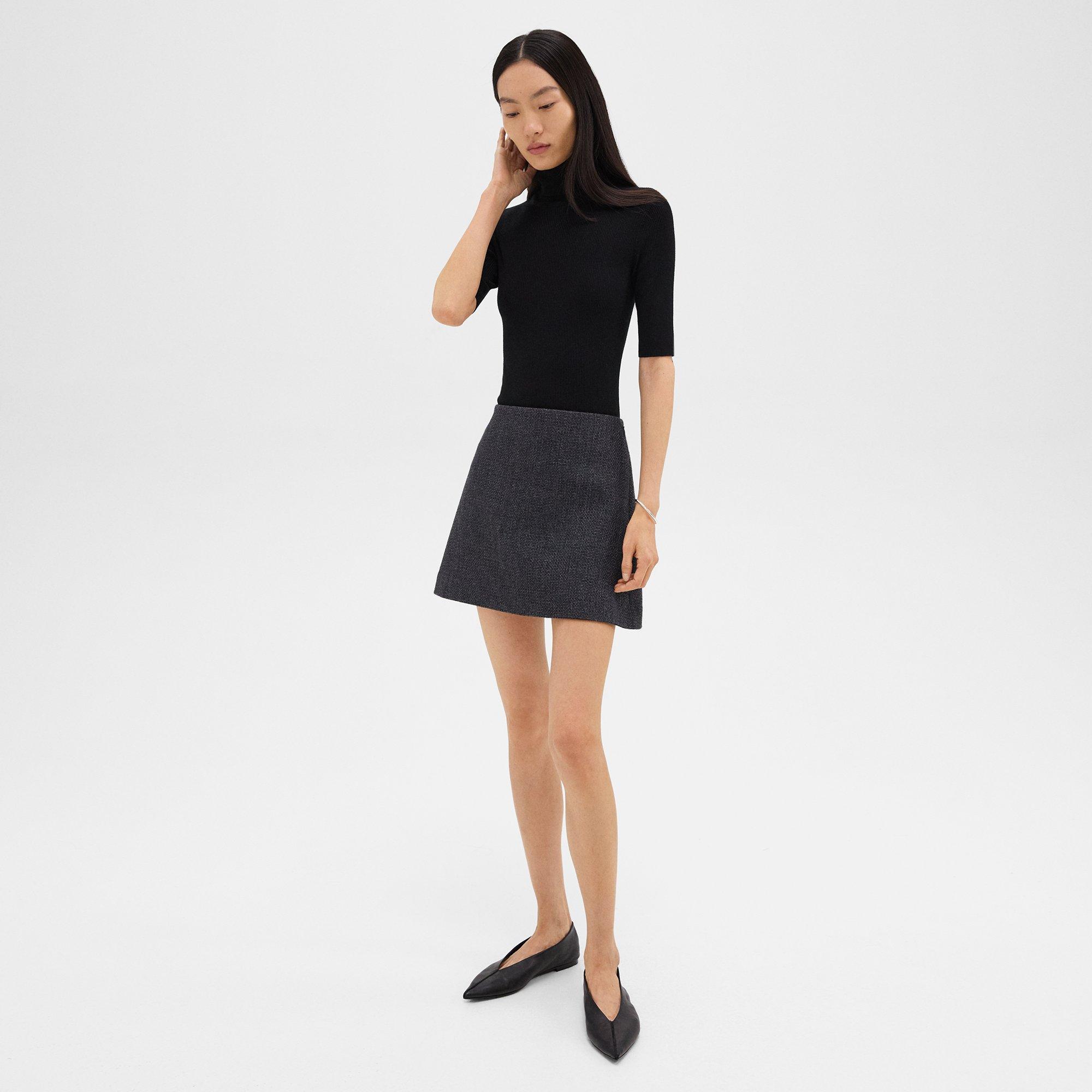 High-Waist Mini Skirt in Tweed