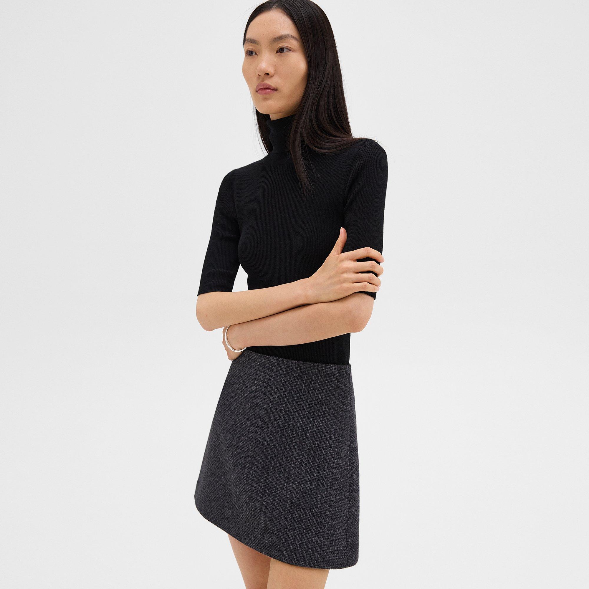 High-Waist Mini Skirt in Tweed