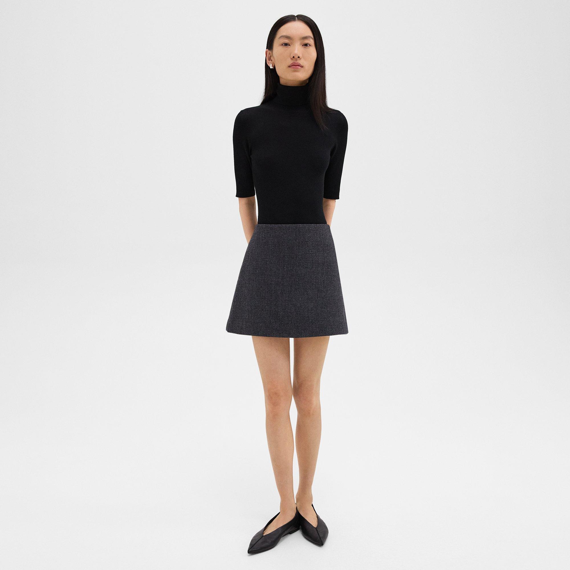 High-Waist Mini Skirt in Tweed