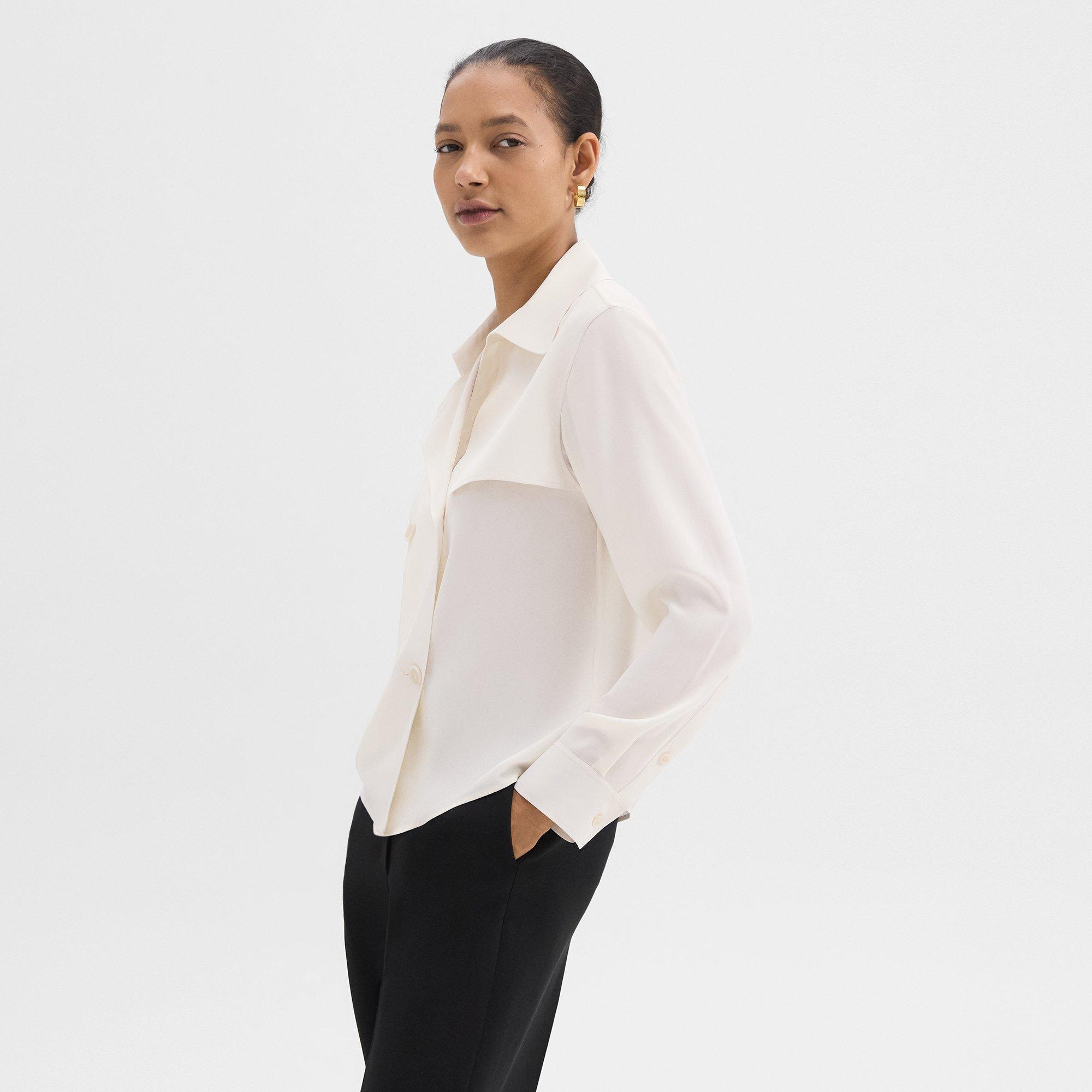 Trench Blouse in Recycled Georgette