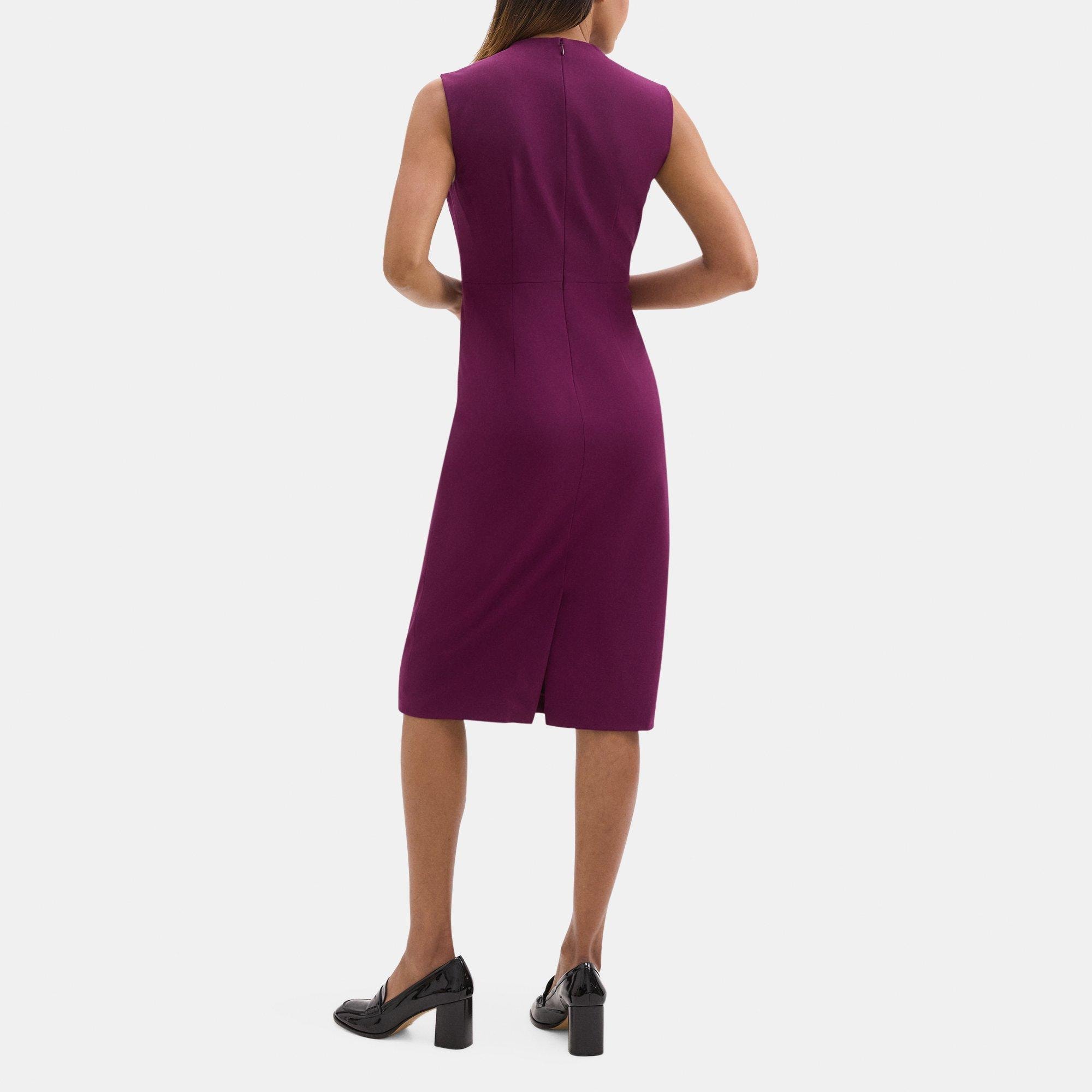 Fitted V-Neck Dress in Sevona Stretch Wool