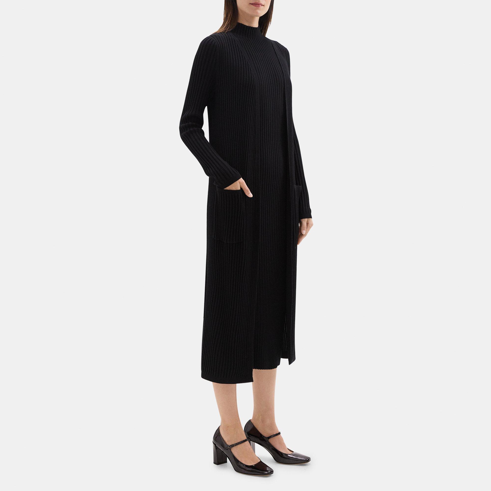 Ribbed Duster Cardigan in Fine Merino Wool