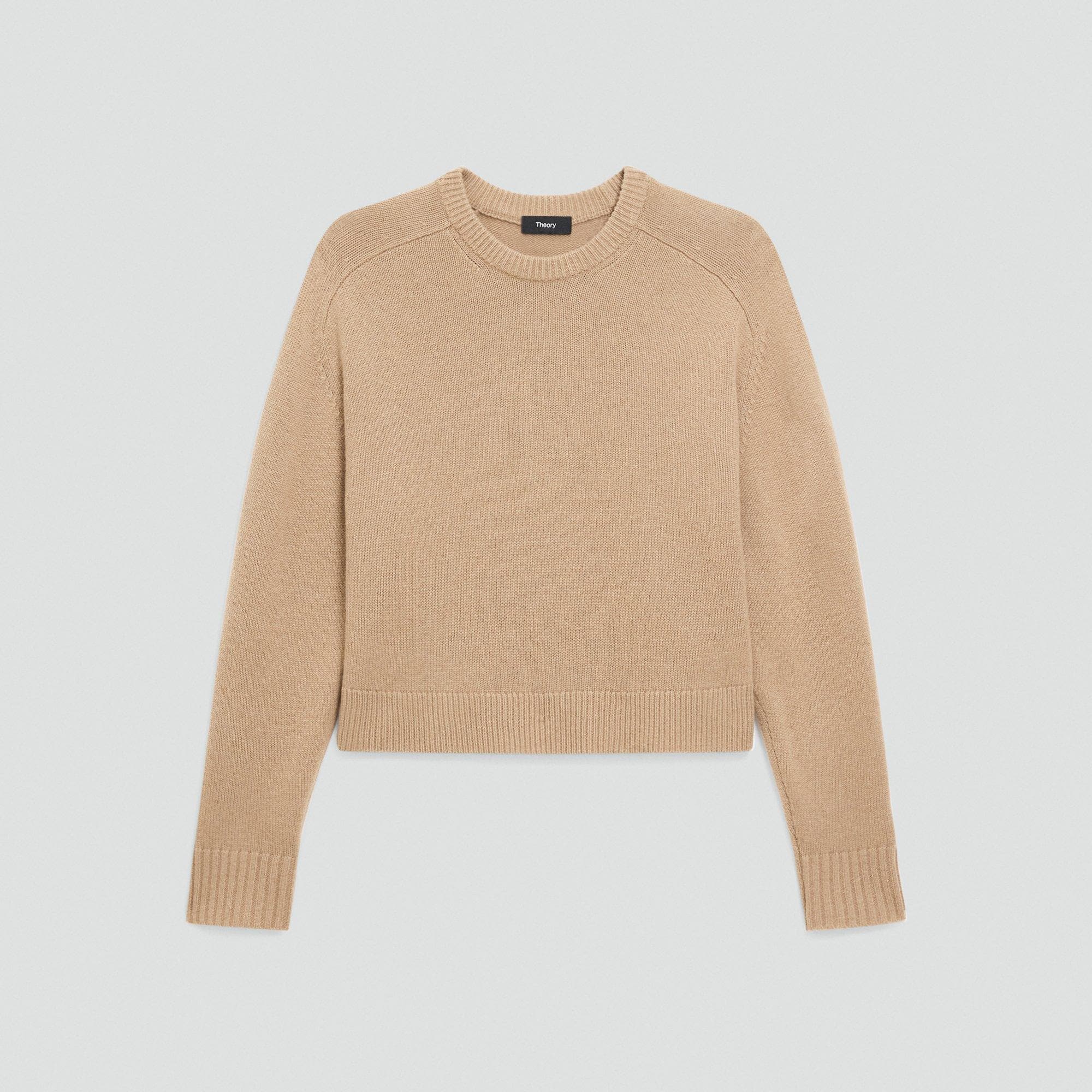 Cropped Crewneck Sweater in Cashmere