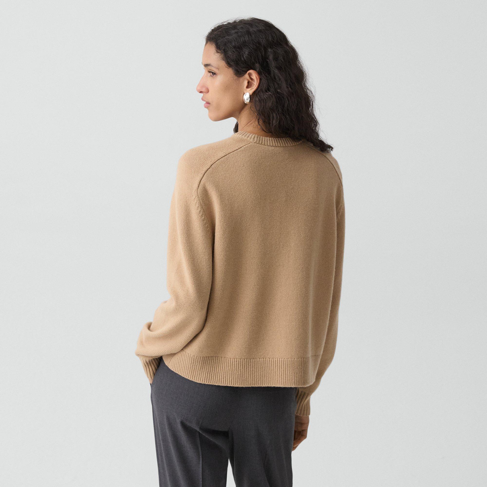 Cropped Crewneck Sweater in Cashmere